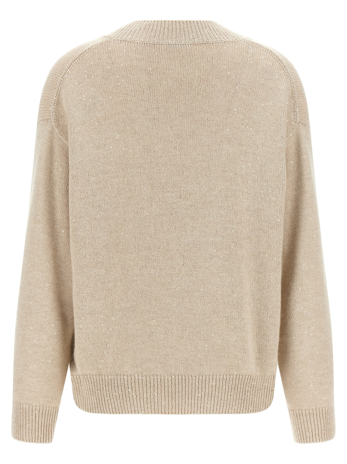 Indulge in the Brunello Cucinelli Beige Cashmere Cardigan, a luxurious blend of cashmere and silk, embodying timeless elegance and sophisticated craftsmanship for every occasion.