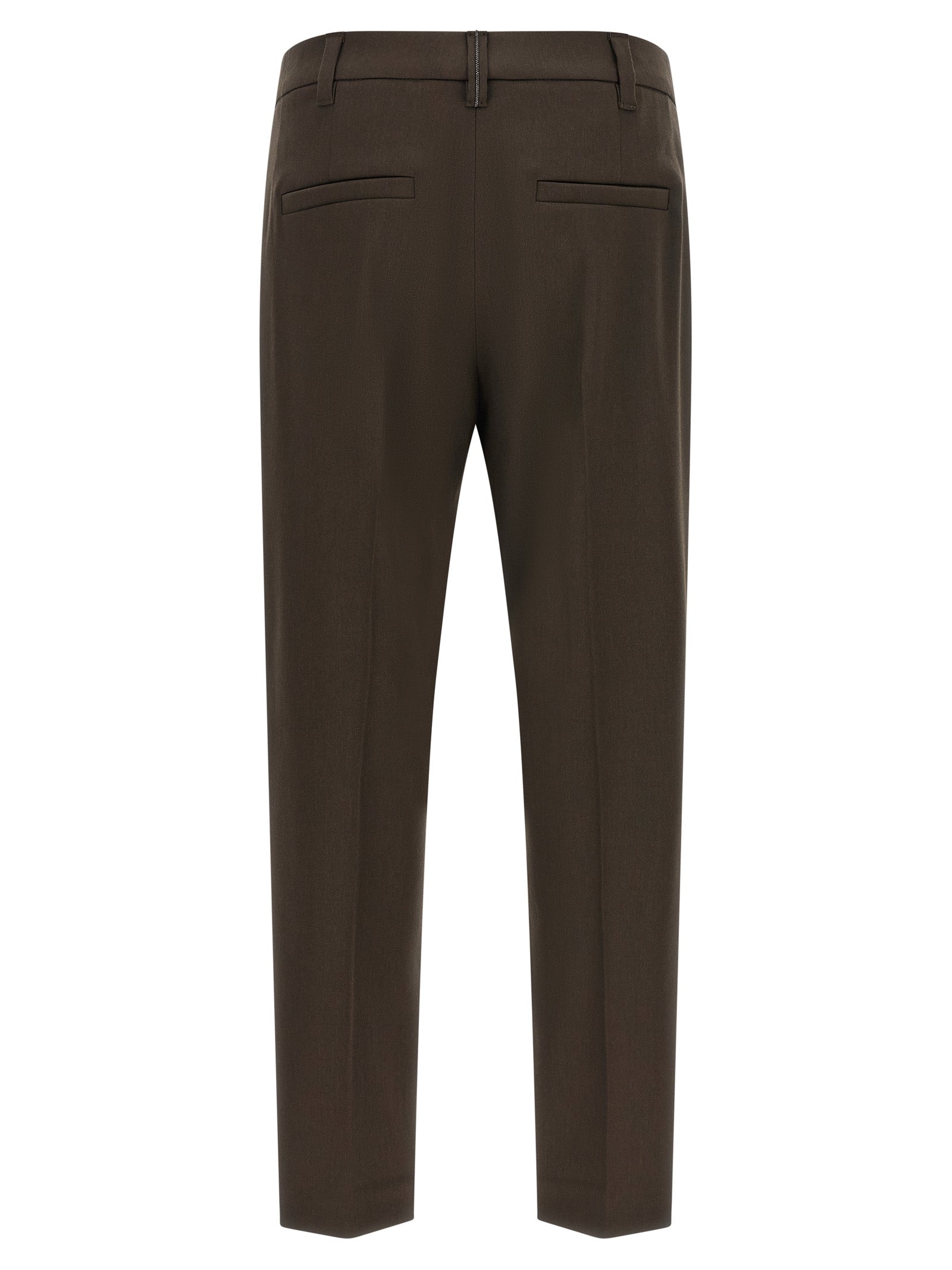 Brunello Cucinelli Brown Virgin Wool Dress Pants - Timeless Luxury