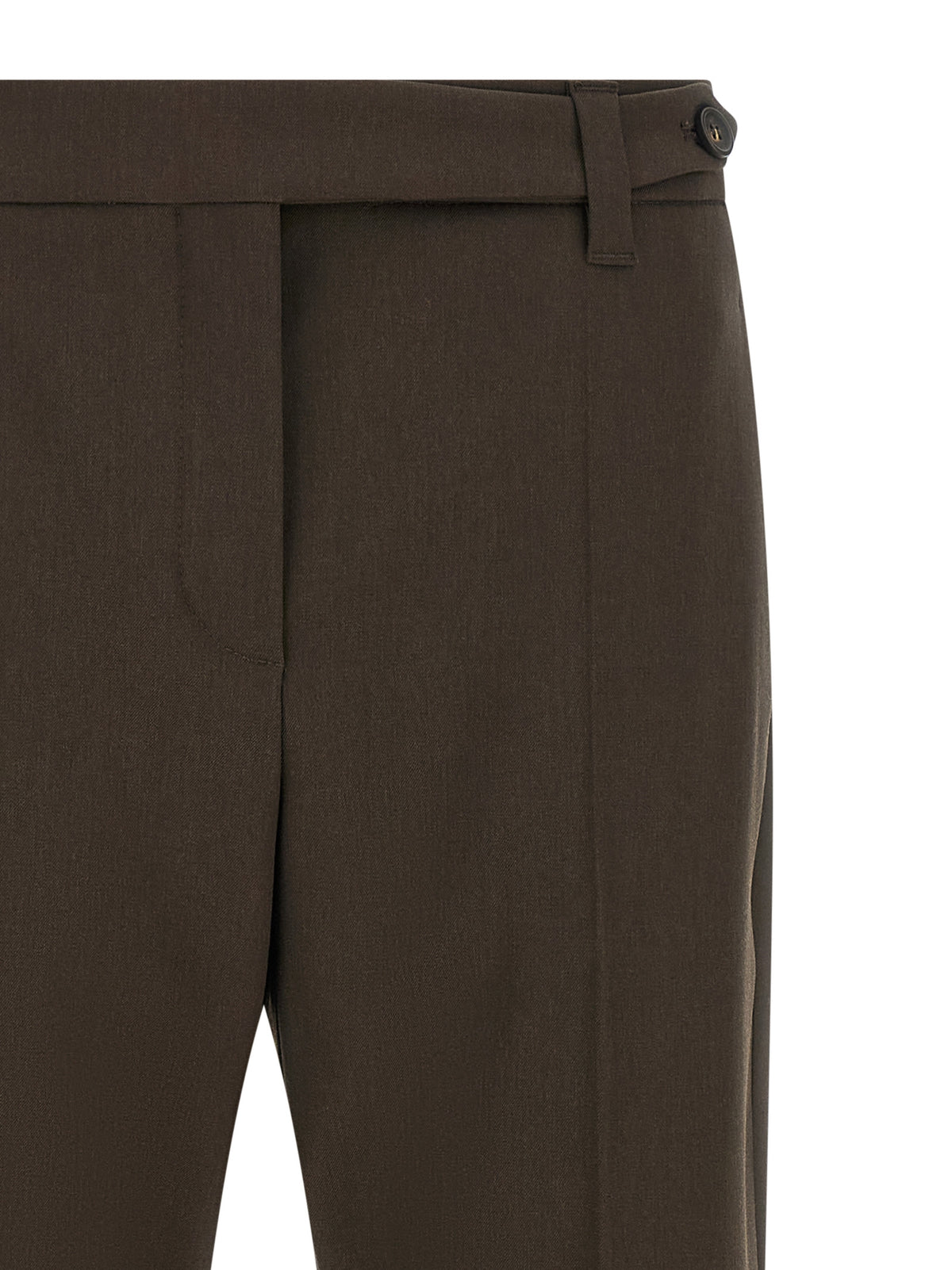 Brunello Cucinelli Brown Virgin Wool Dress Pants - Timeless Luxury