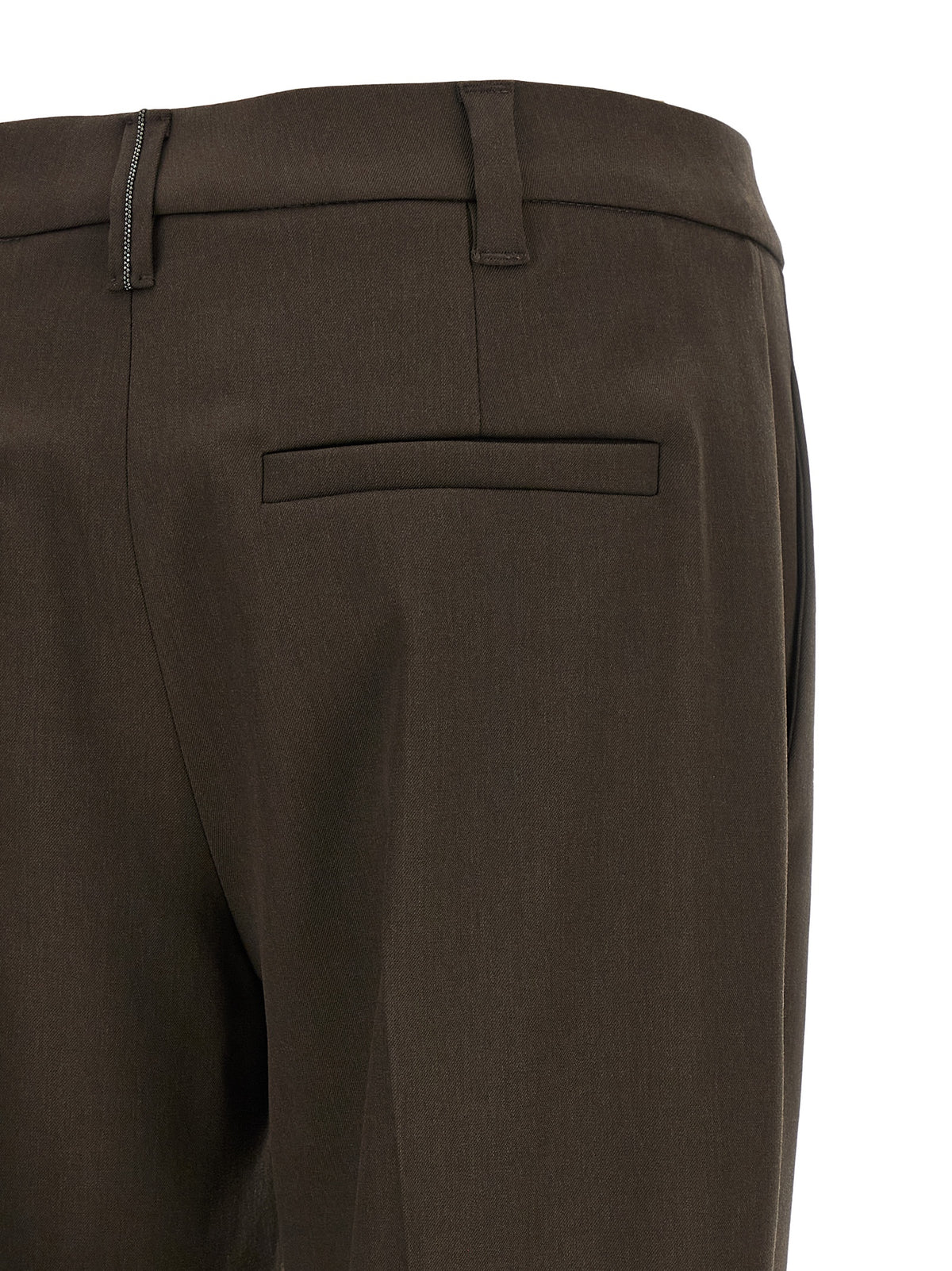 Brunello Cucinelli Brown Virgin Wool Dress Pants - Timeless Luxury