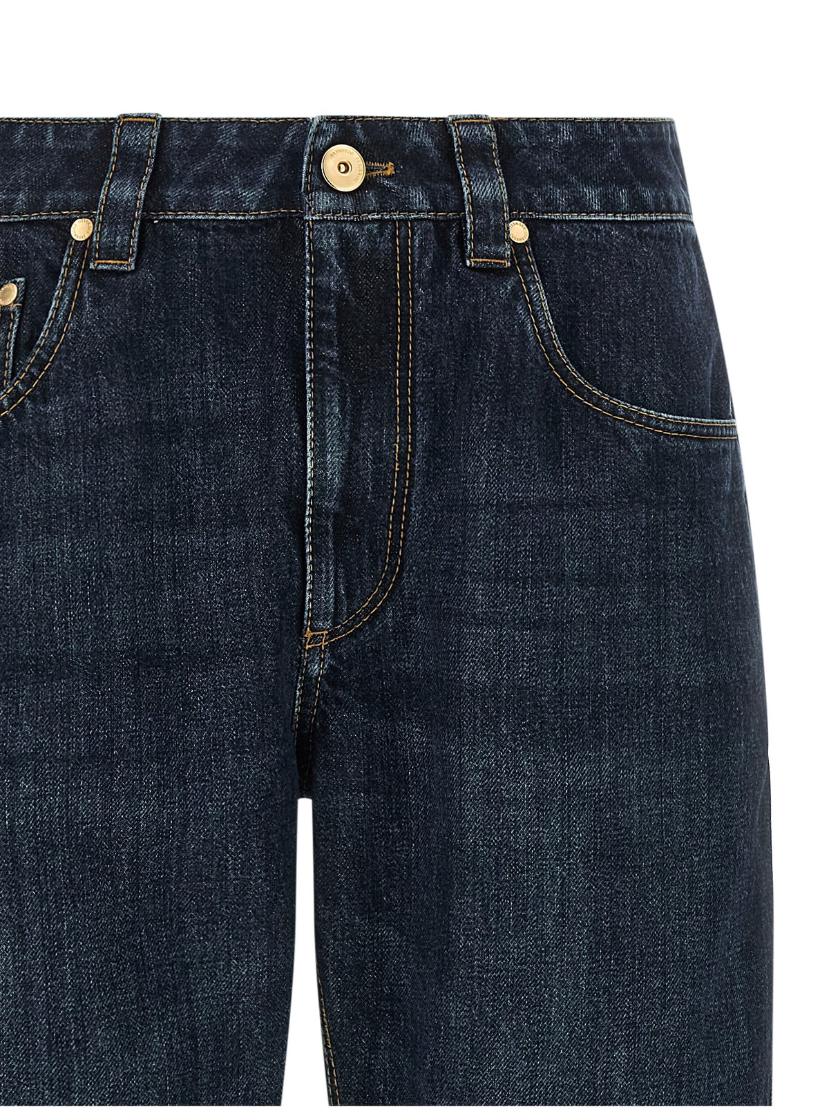 Brunello Cucinelli Blue Cotton Straight-Leg Jeans - Timeless Luxury