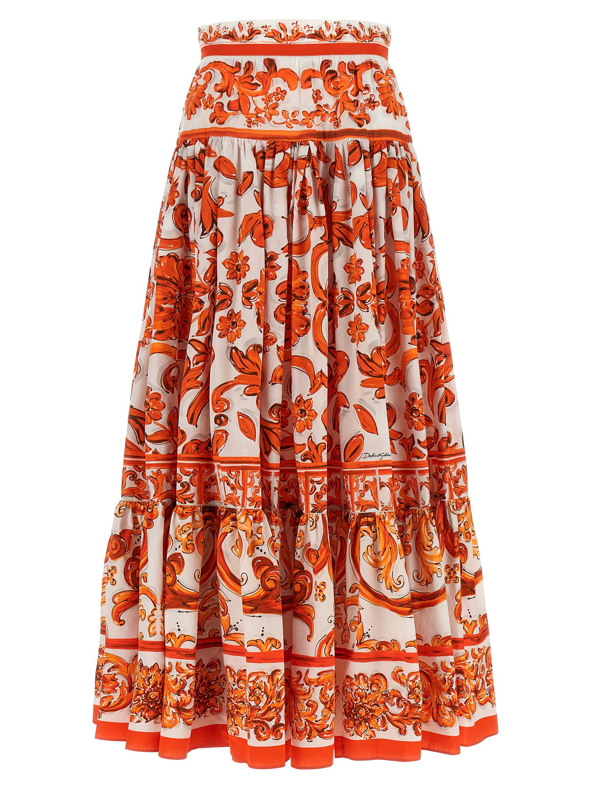 Dolce & Gabbana Orange Cotton Mini Skirt - Timeless Luxury Statement