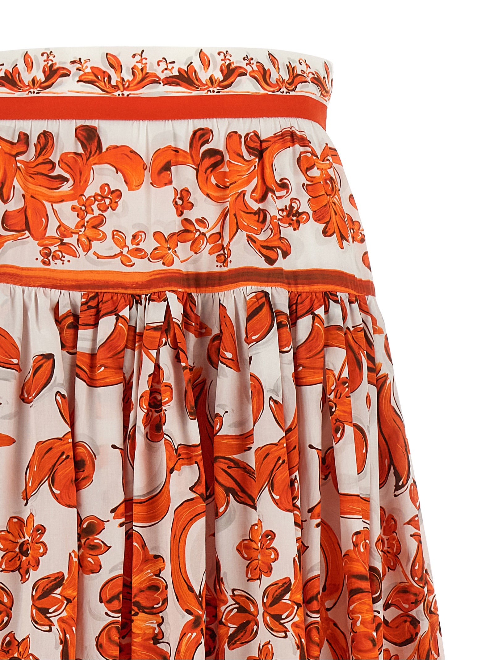 Dolce & Gabbana Orange Cotton Mini Skirt