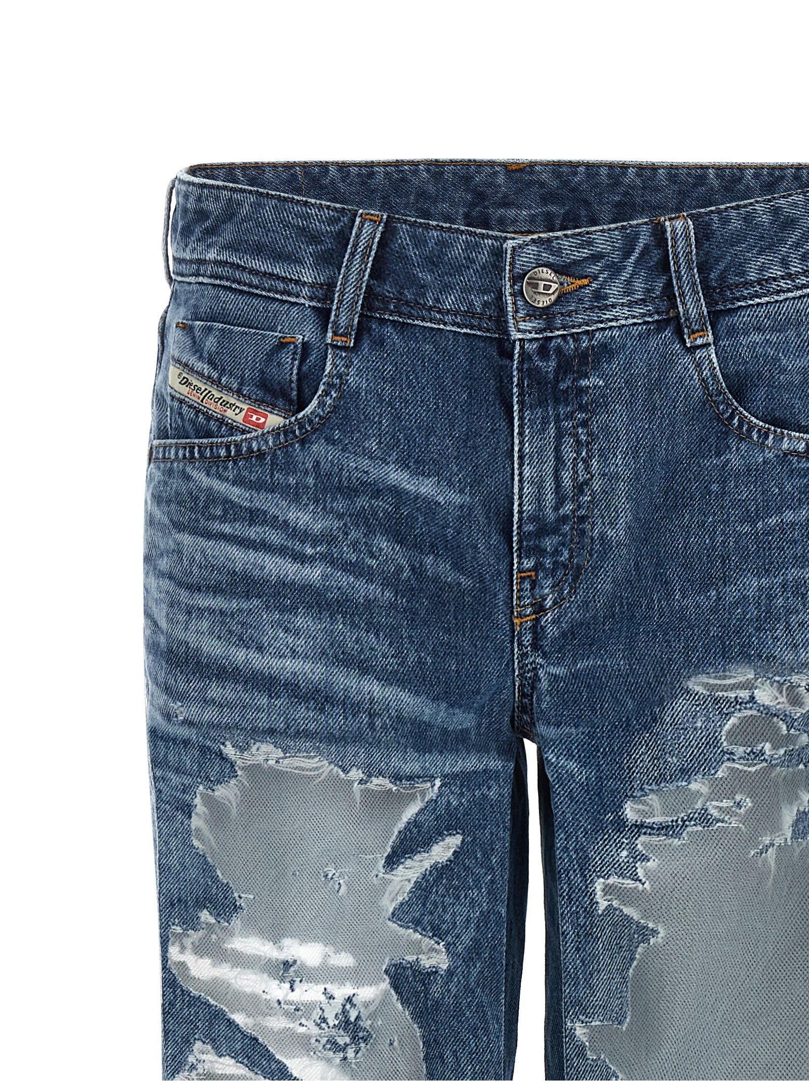 Diesel Blue Cotton Flared Jeans