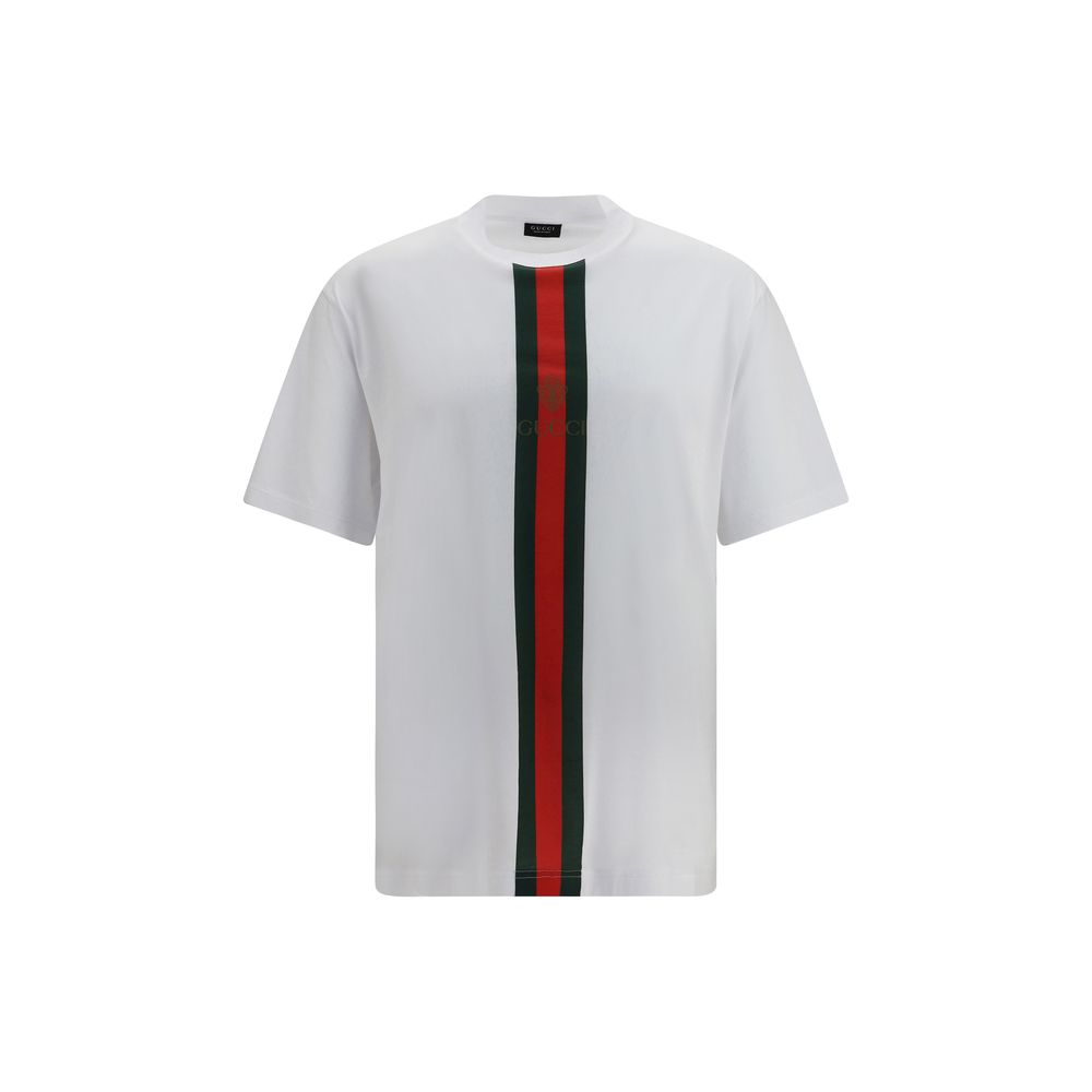 Discover the Gucci White Cotton T-Shirt, a luxury essential crafted from 100% cotton, embodying timeless elegance and sophistication for the modern wardrobe.