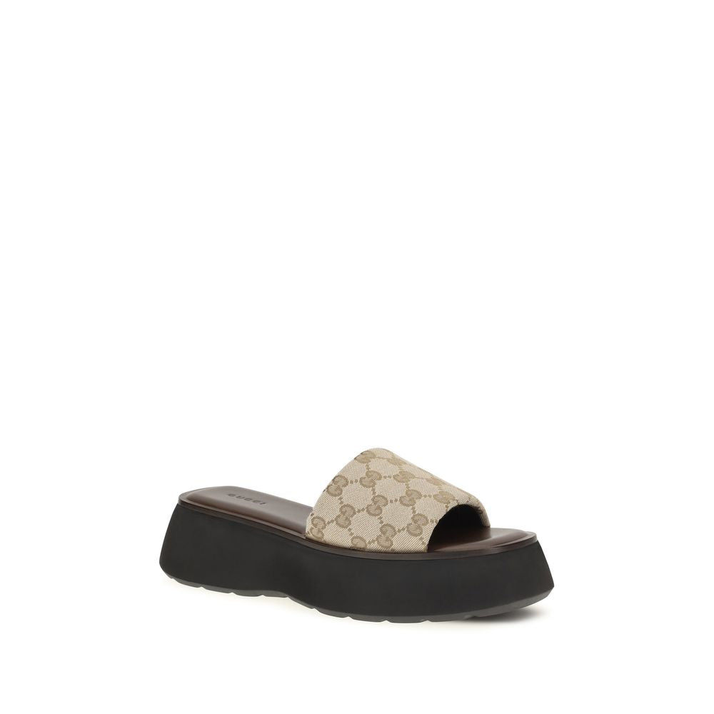 Gucci Beige Platform Sandals - Luxury Footwear Redefined