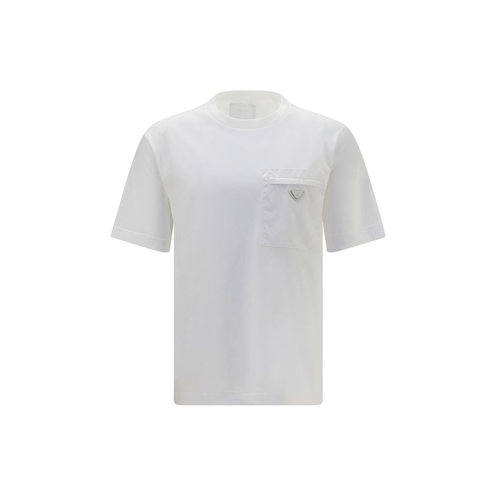 Prada White Cotton T-Shirt – Timeless Luxury for Every Occasion