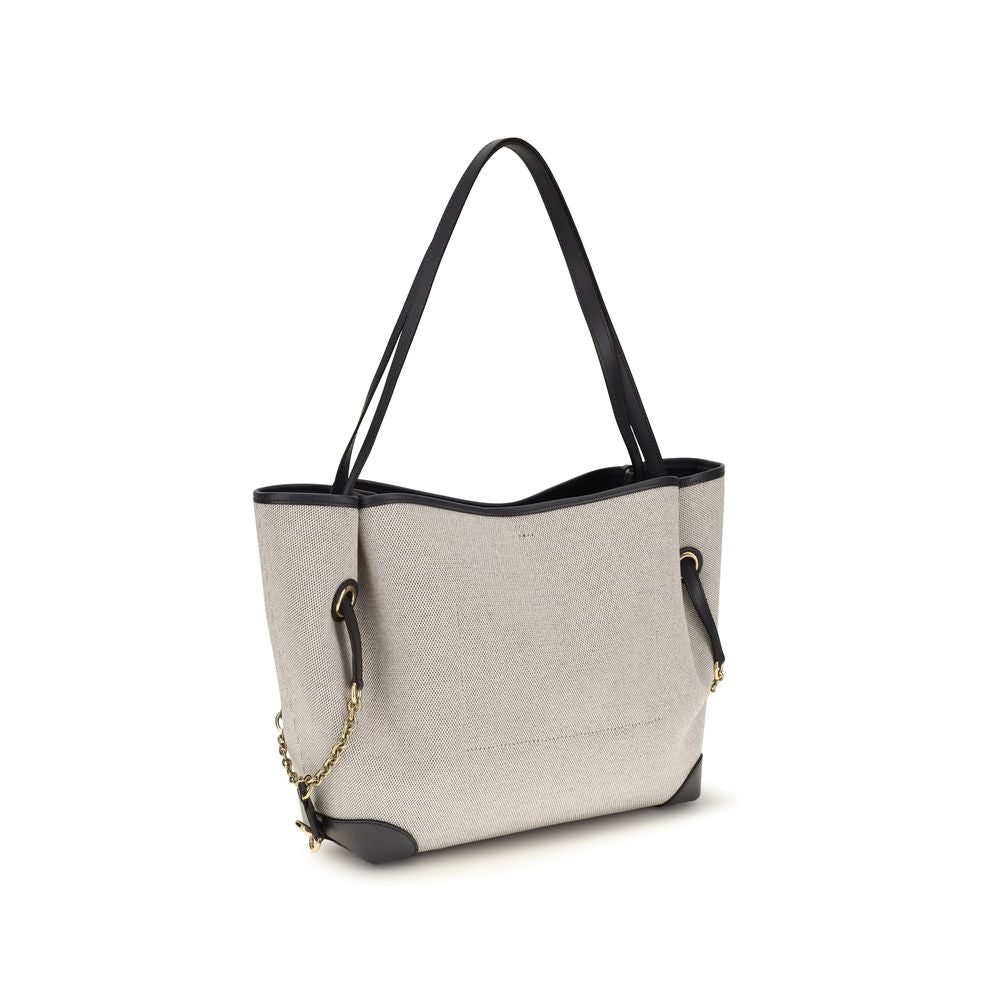 Elevate your style with the Chloé Gray Cotton Shoulder Bag, a luxurious blend of cotton canvas and calfskin, embodying modern sophistication and timeless elegance.