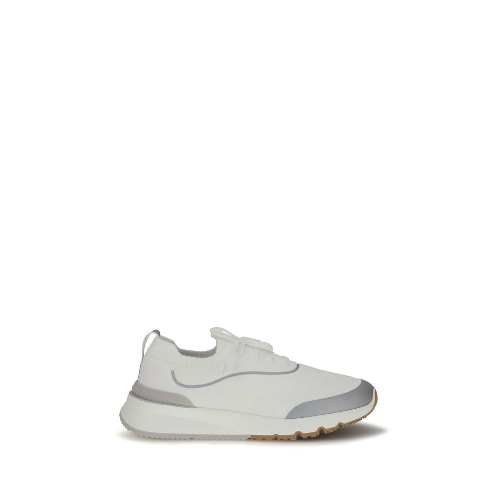 Brunello Cucinelli White Cotton Athletic Sneakers - Elegant Luxury