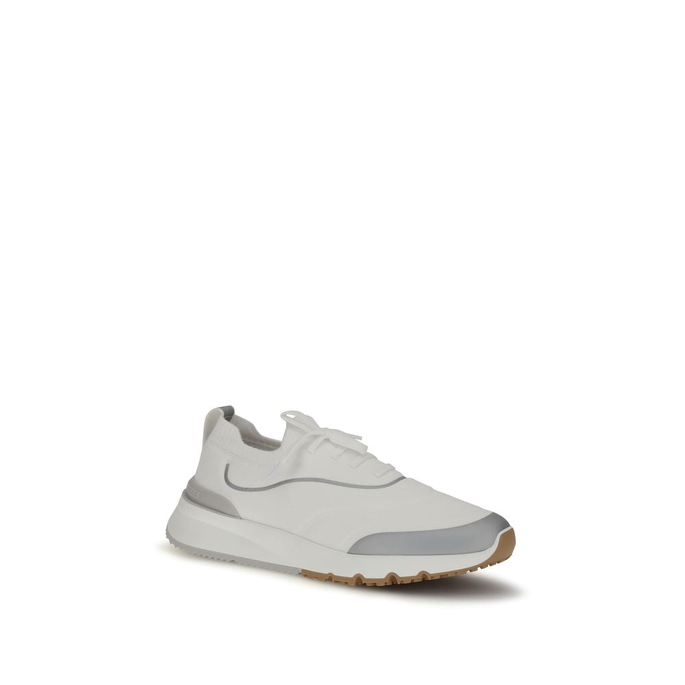 Brunello Cucinelli White Cotton Athletic Sneakers - Exquisite Elegance