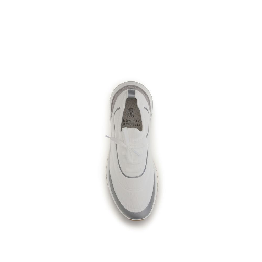 Brunello Cucinelli White Cotton Athletic Sneakers - Timeless Elegance