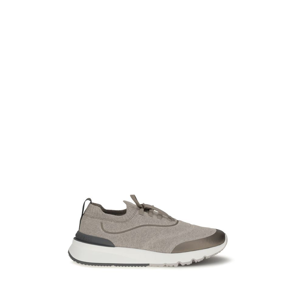 Step into luxury with Brunello Cucinelli's Brown Cotton Athletic Sneakers, where superior craftsmanship meets modern elegance for the discerning individual.