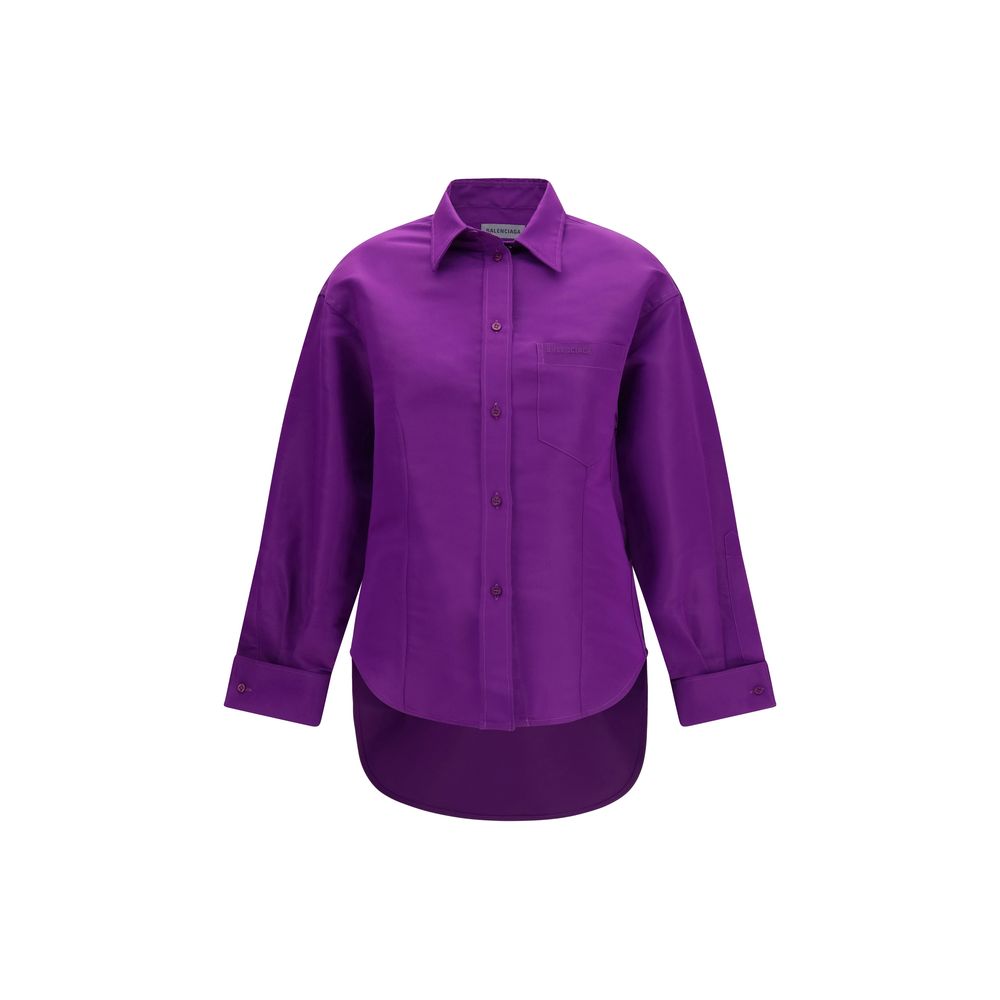 Balenciaga Purple Cotton Shirt - Timeless Luxury for the Discerning