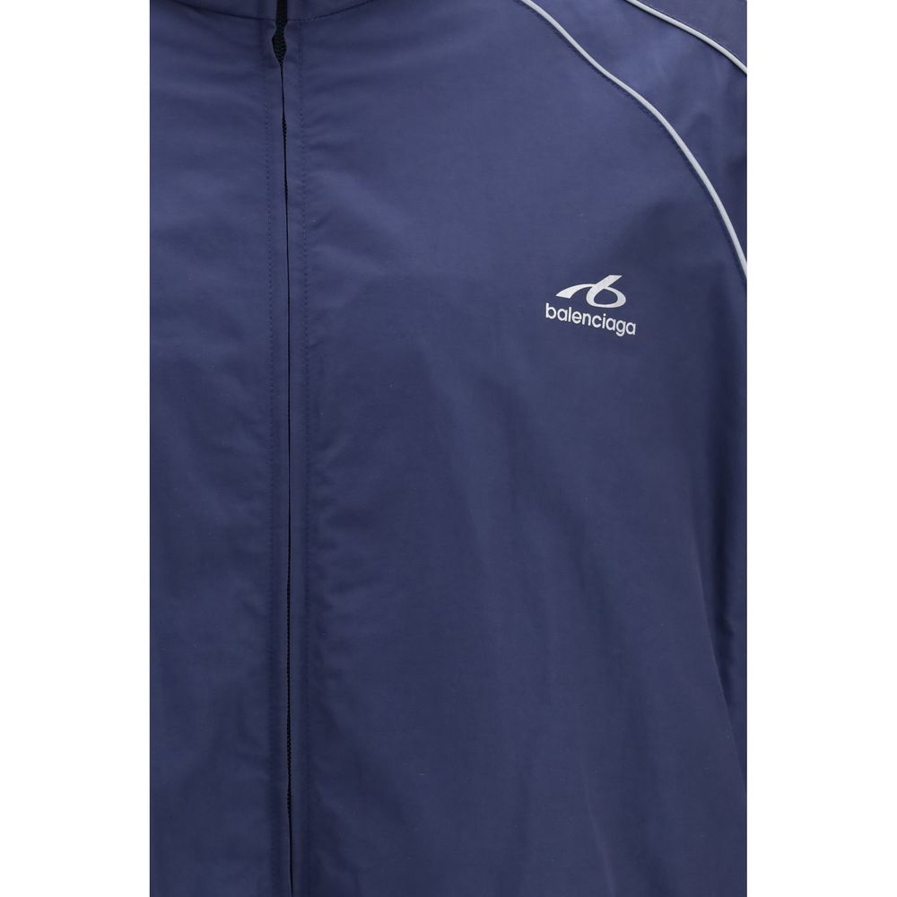 Balenciaga Blue Cotton Shell Jacket - Elevate Your Luxe Wardrobe