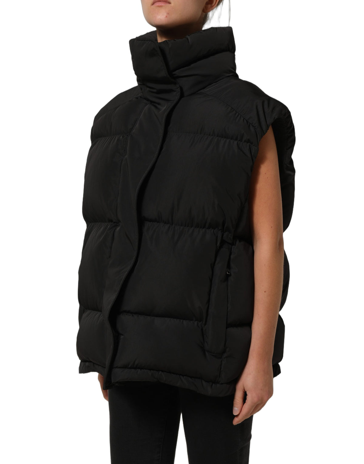 Dolce & Gabbana Black Sleeveless Padded Puffer Jacket Luxury