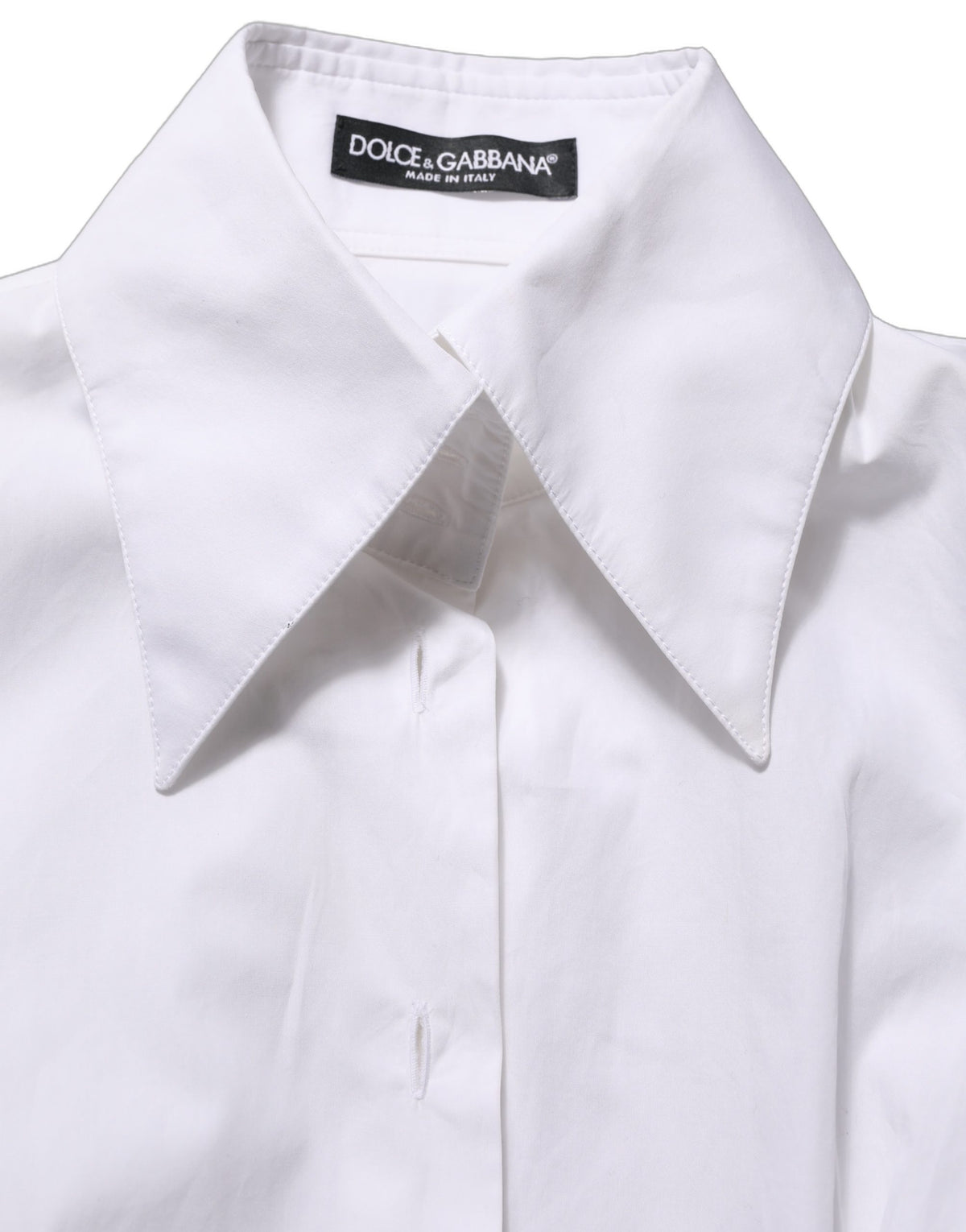 Dolce & Gabbana White Collared Dress Shirt - Timeless Elegance