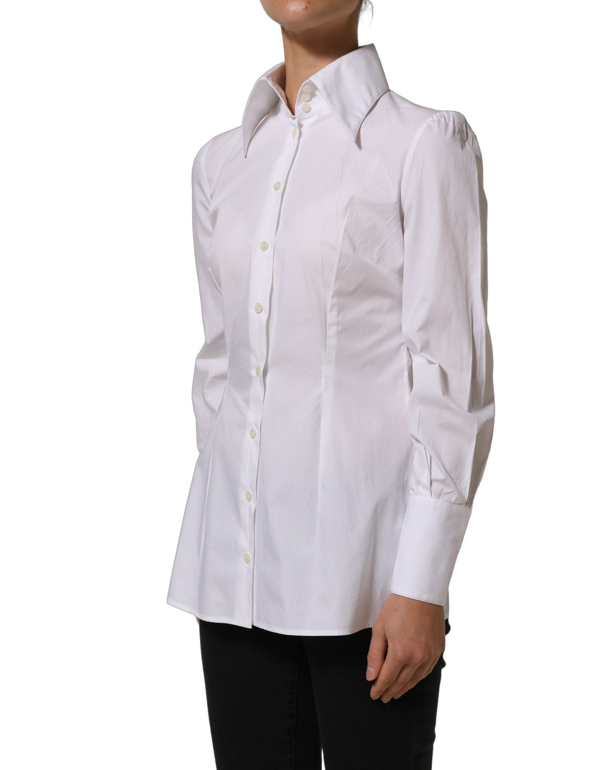 Dolce & Gabbana White Collared Dress Shirt - Timeless Elegance