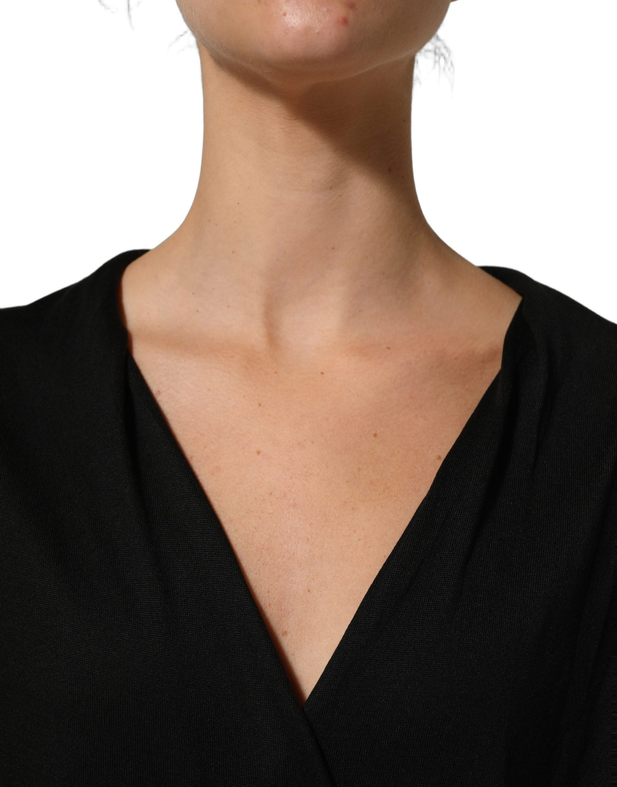 Dolce & Gabbana Black Silk Draped Blouse - Timeless Luxury