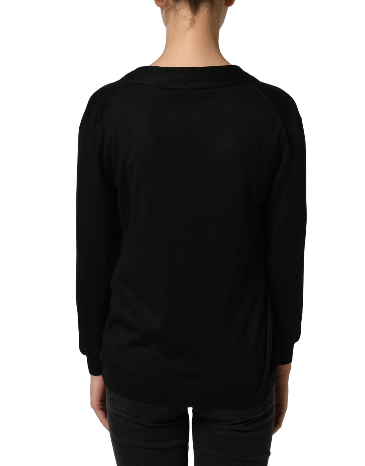 Dolce & Gabbana Black Silk Draped Blouse - Timeless Luxury