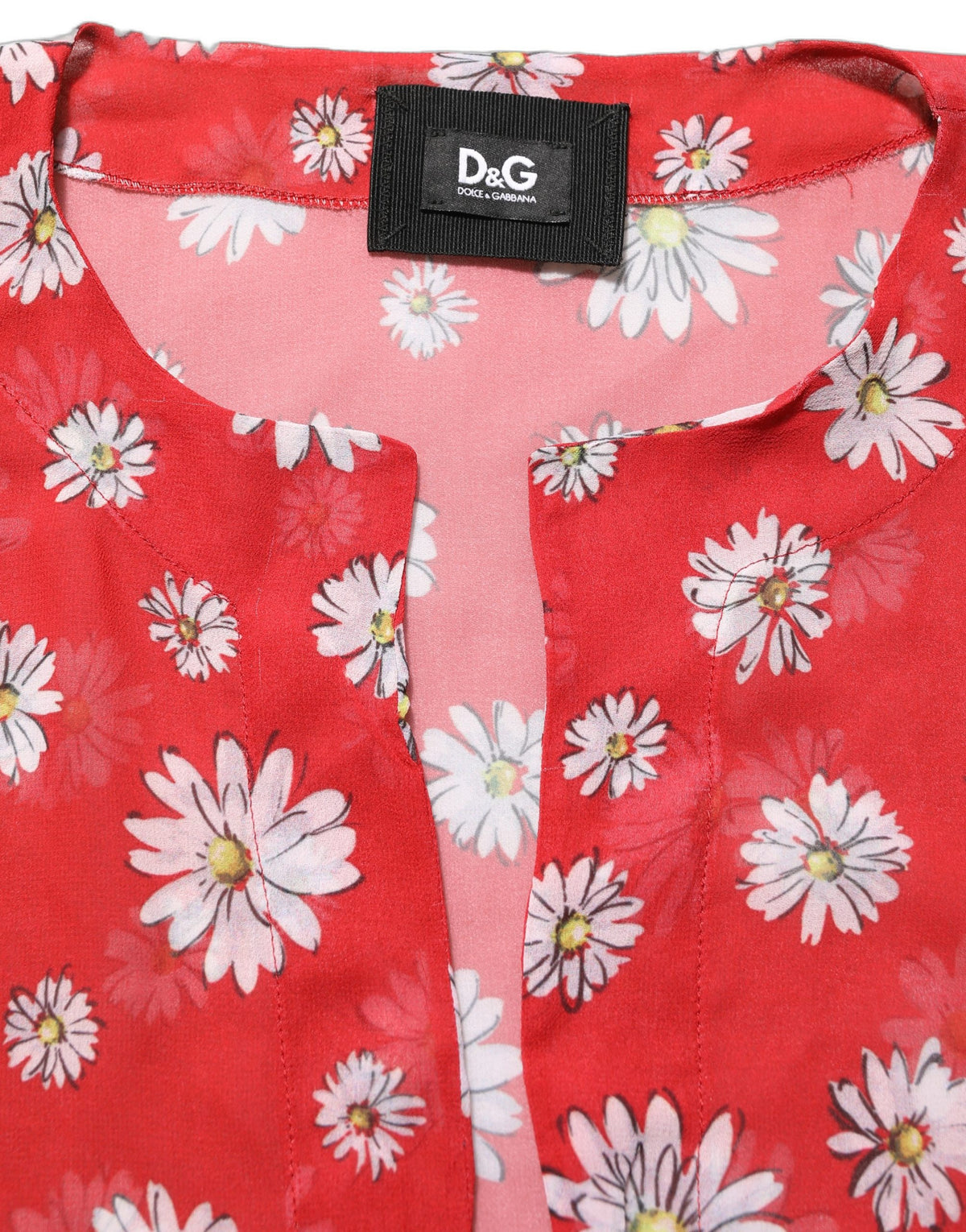 Dolce & Gabbana Red Floral Kaftan Blouse - Luxurious Elegance