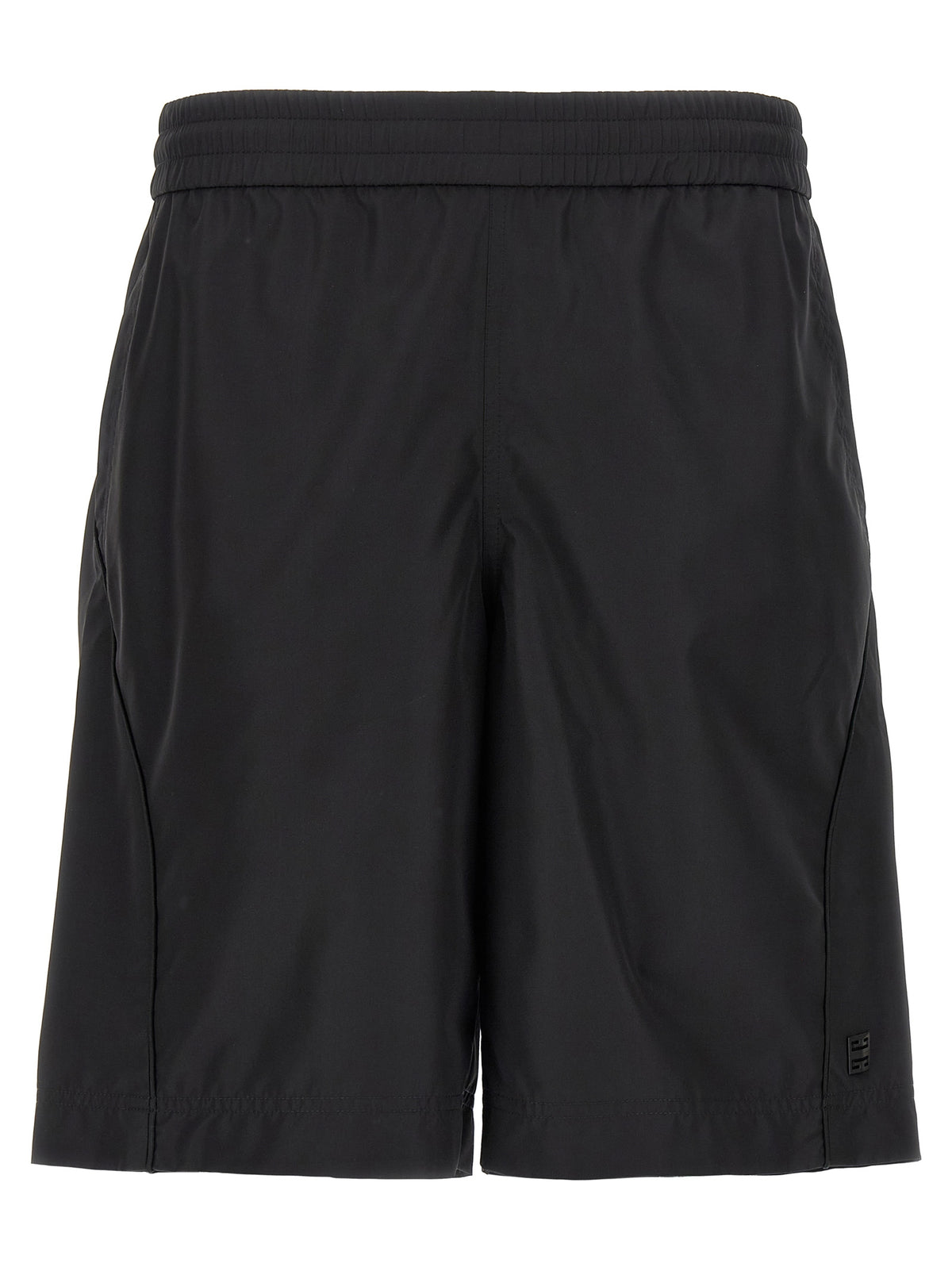 Indulge in the effortless luxury of Givenchy Black Polyester Bermuda Shorts, where sophisticated design meets unparalleled comfort for the modern trendsetter.
