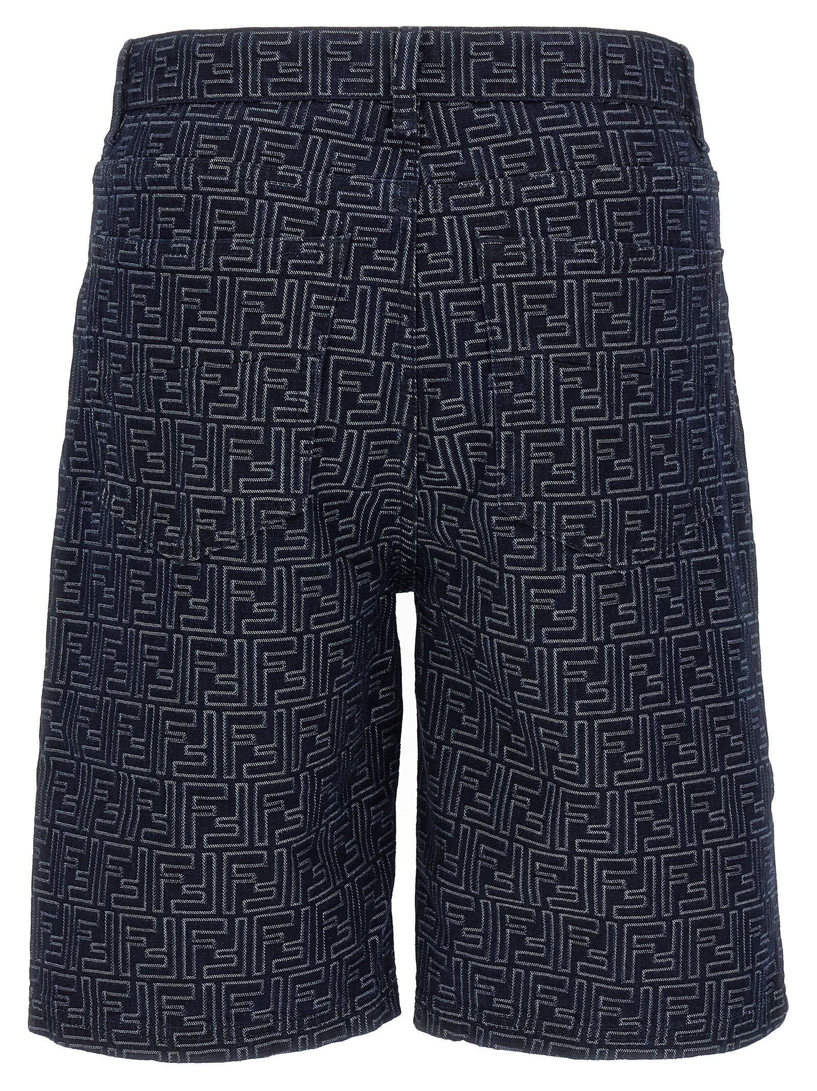 Fendi Blue Cotton Bermuda Shorts - Exquisite Luxury Fashion