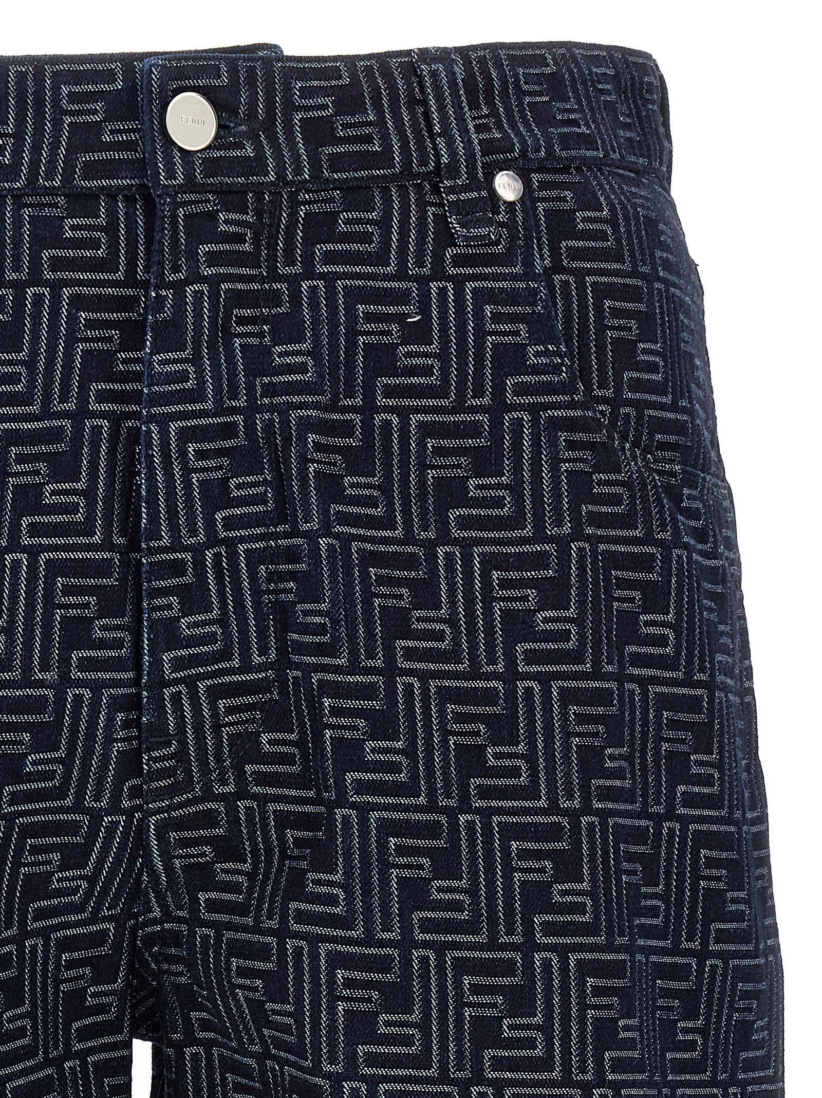 Fendi Blue Cotton Bermuda Shorts - Exquisite Luxury Fashion