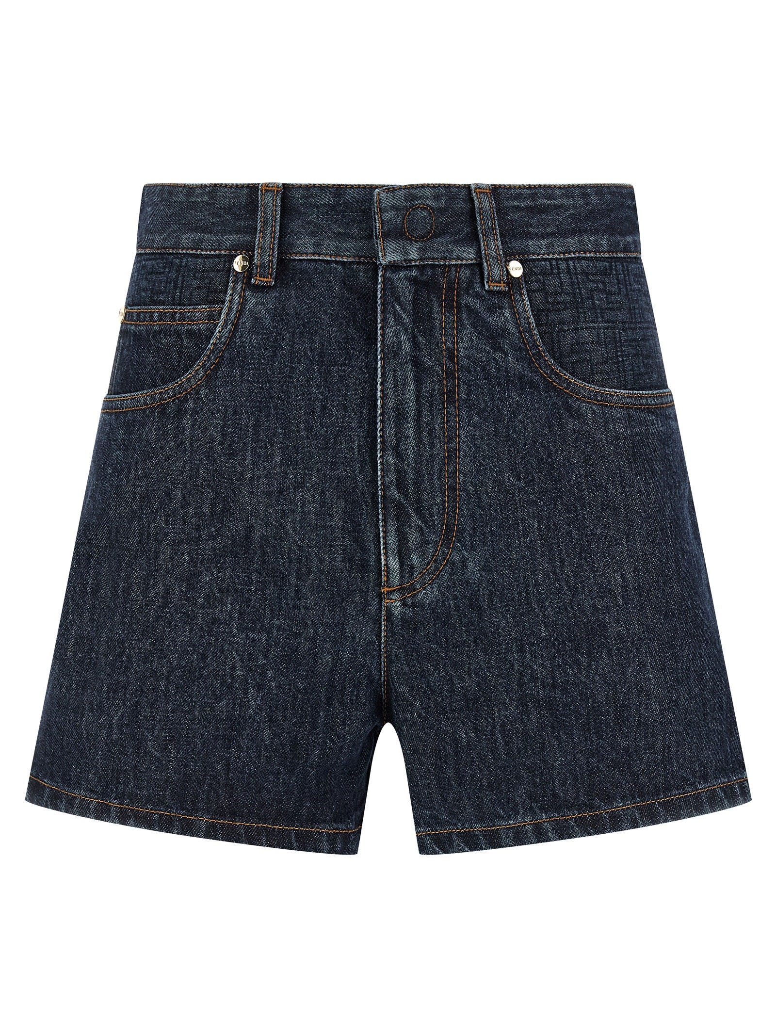 Fendi Blue Cotton Bermuda Shorts - Luxurious Summer Elegance