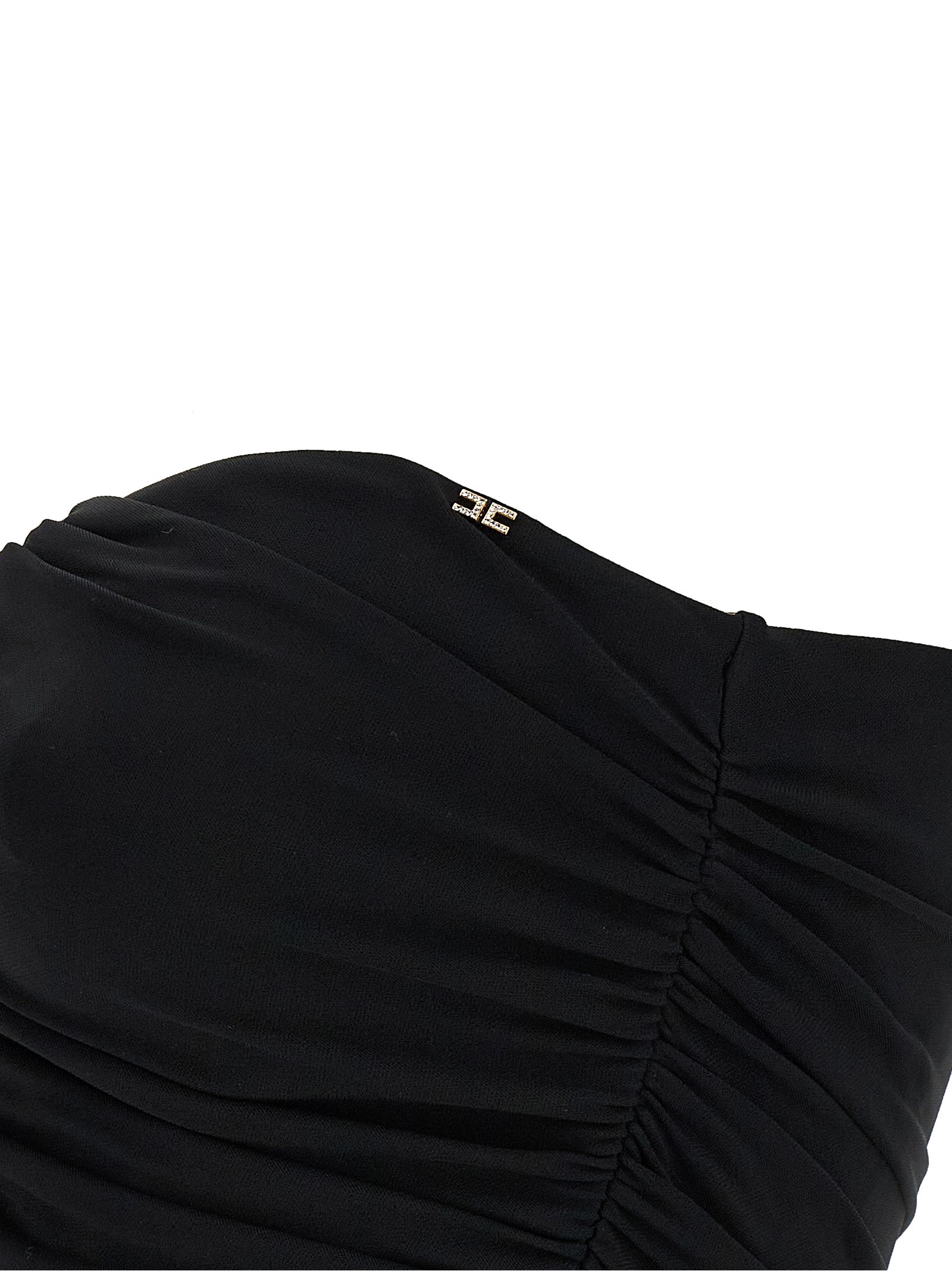 Elisabetta Franchi Black Viscose Mini Dress - Timeless Elegance