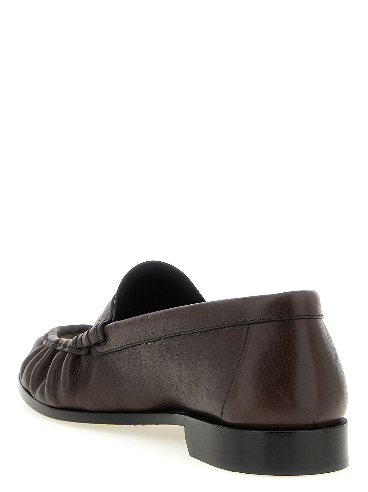 Saint Laurent Brown Calfskin Slip-On Loafers - Timeless Luxury