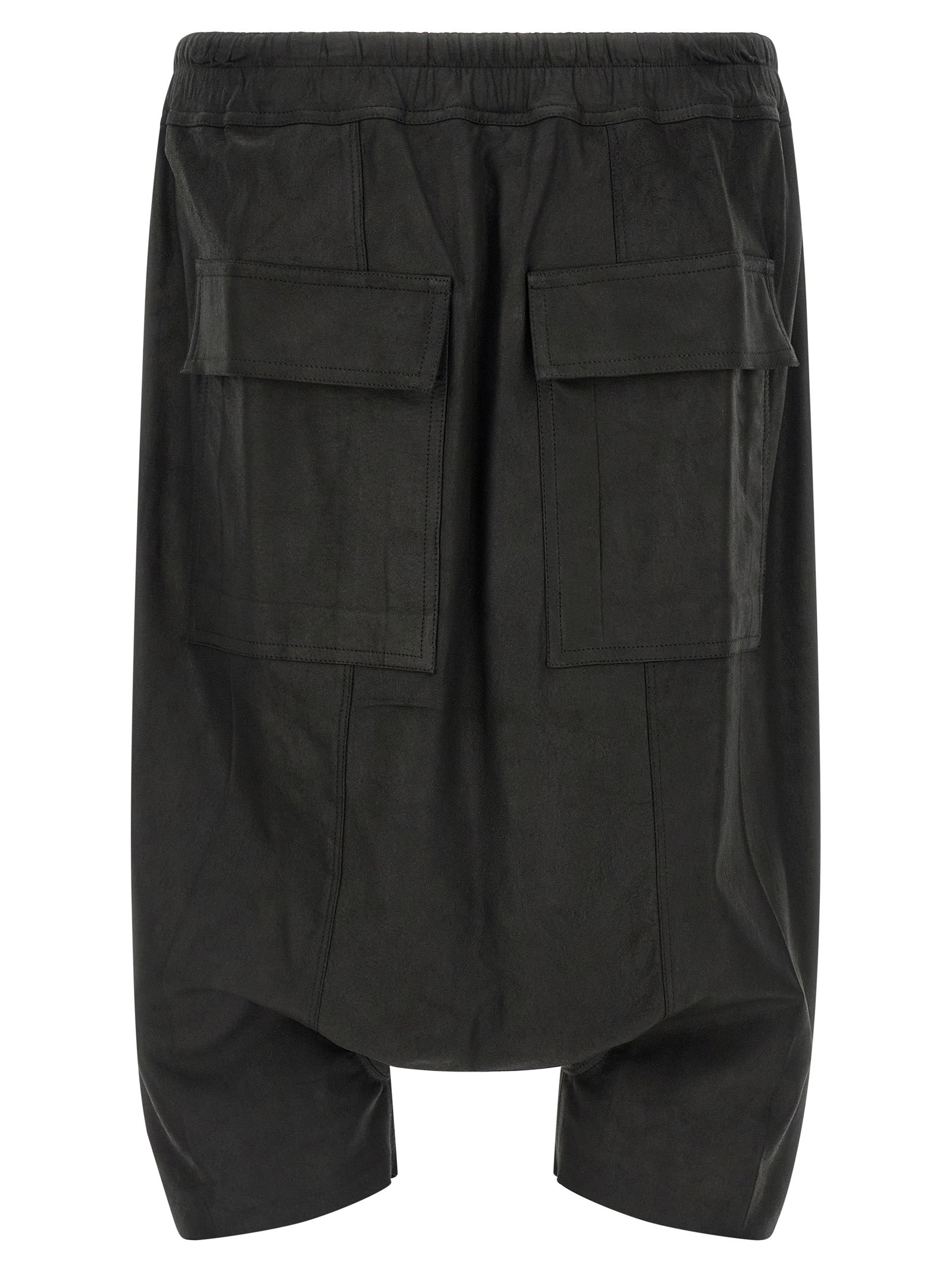 Rick Owens Black Lamb Leather Bermuda Shorts - Avant-Garde Luxury