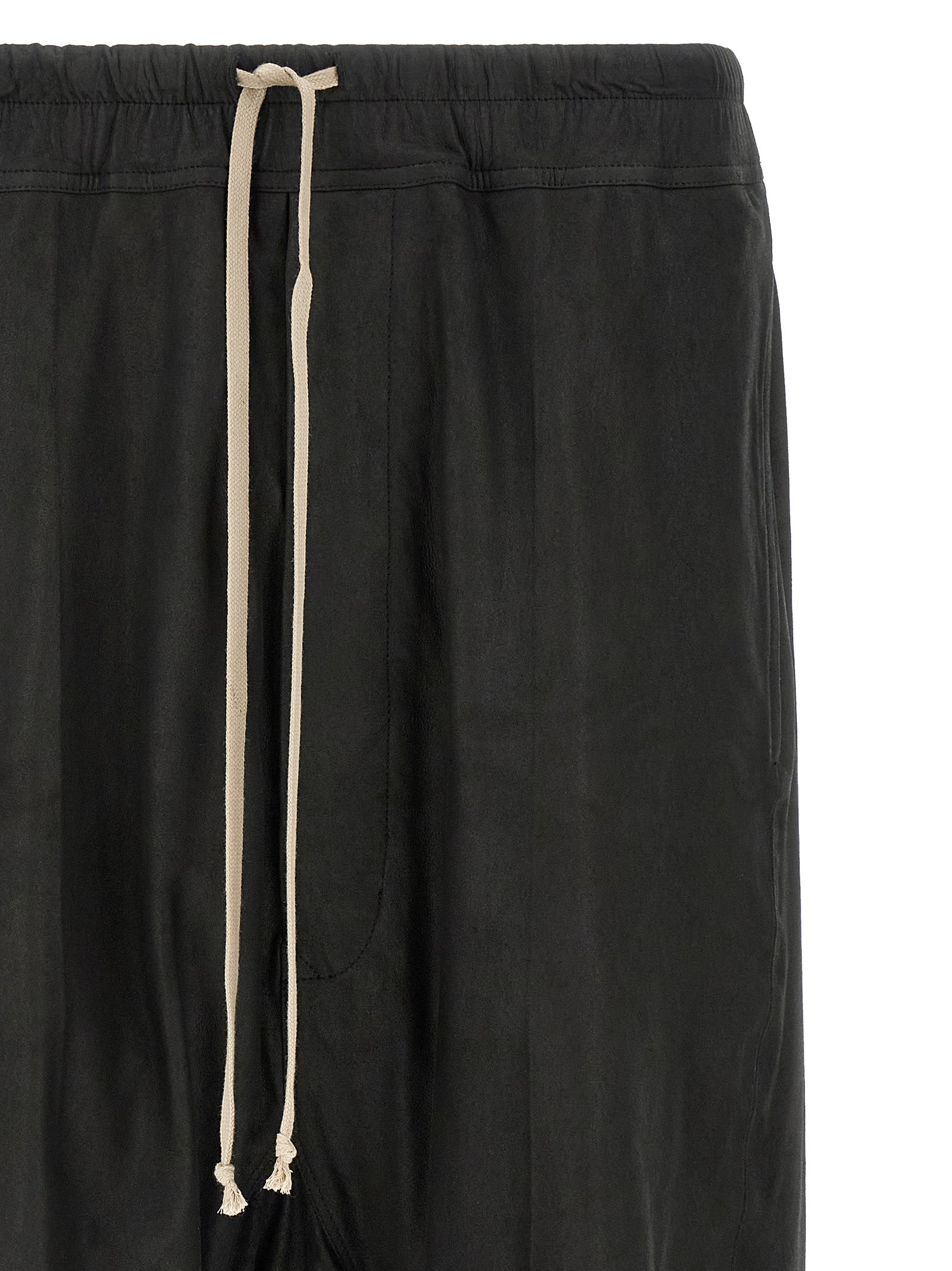 Rick Owens Black Lamb Leather Bermuda Shorts - Avant-Garde Luxury