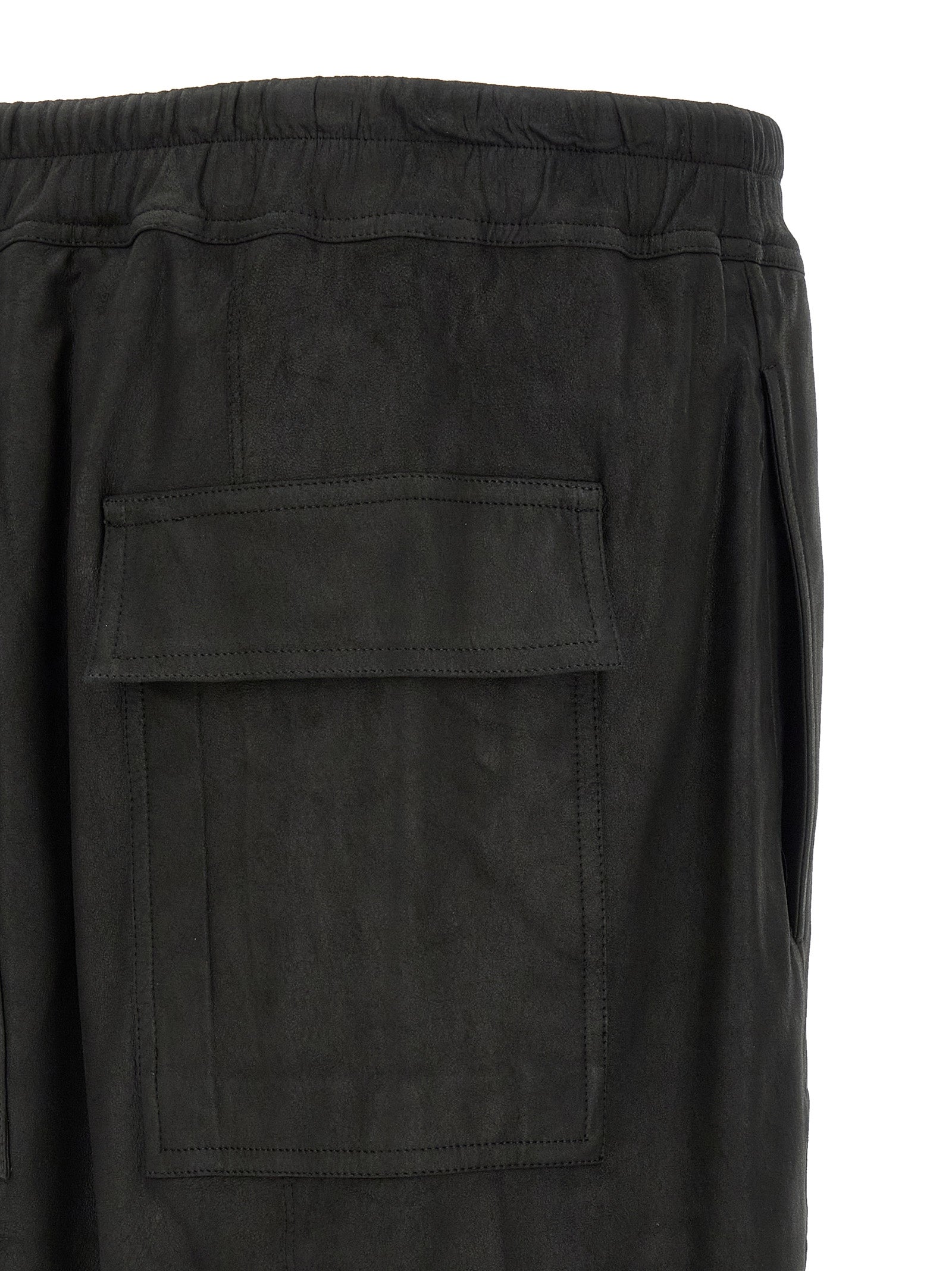 Rick Owens Black Lamb Leather Bermuda Shorts - Avant-Garde Luxury
