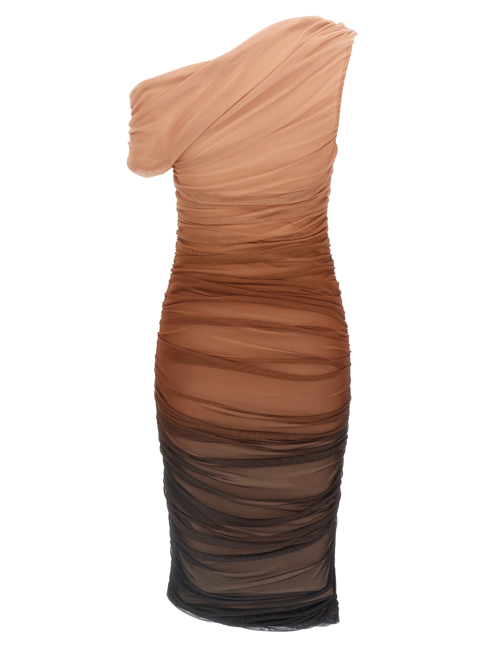 Elisabetta Franchi Brown Polyamide Midi Dress