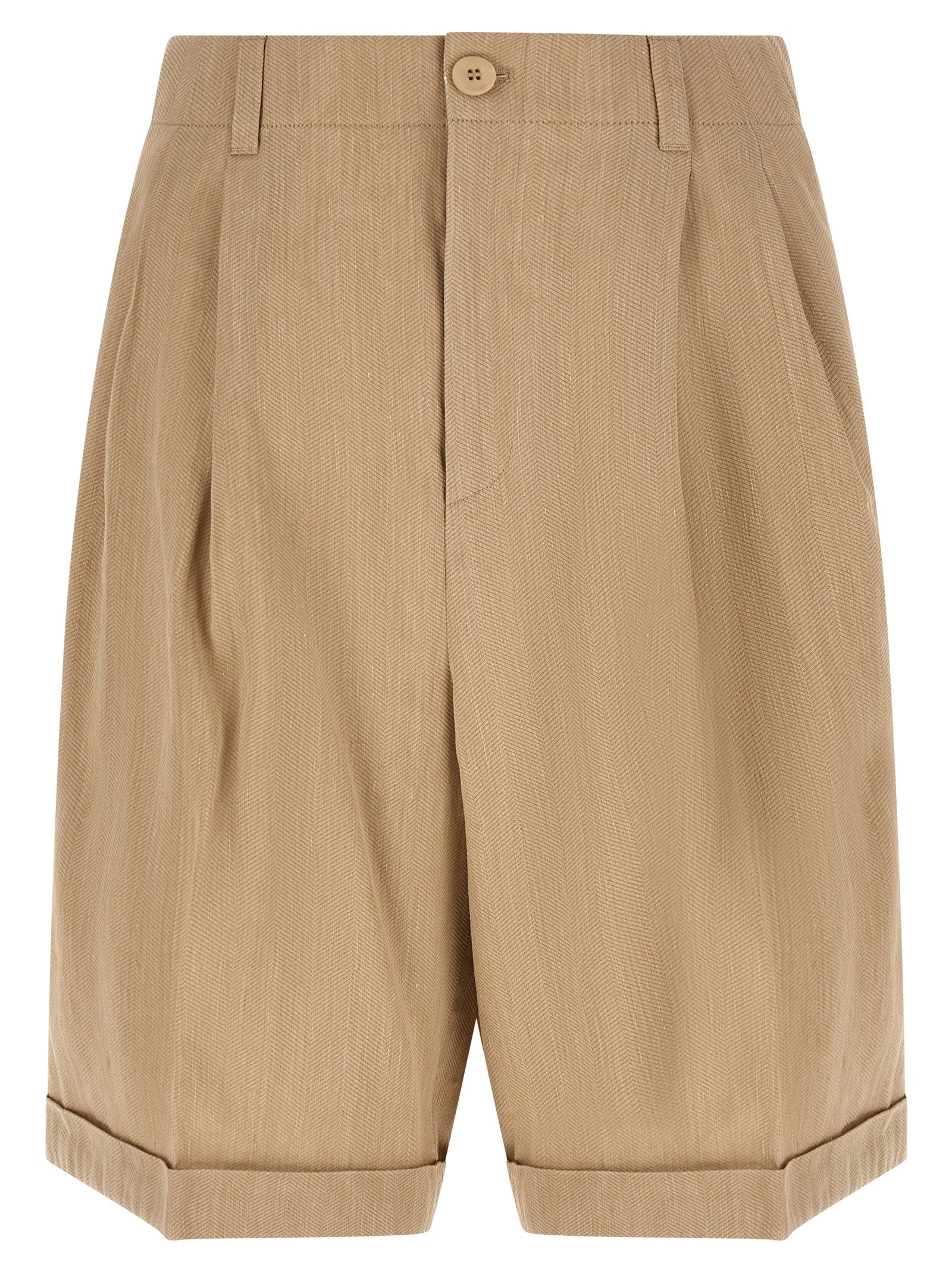 Discover the Jacquemus Beige Linen Bermuda Shorts, a masterpiece of luxury crafted from a textured linen blend, perfect for those who embody elegance and sophistication.