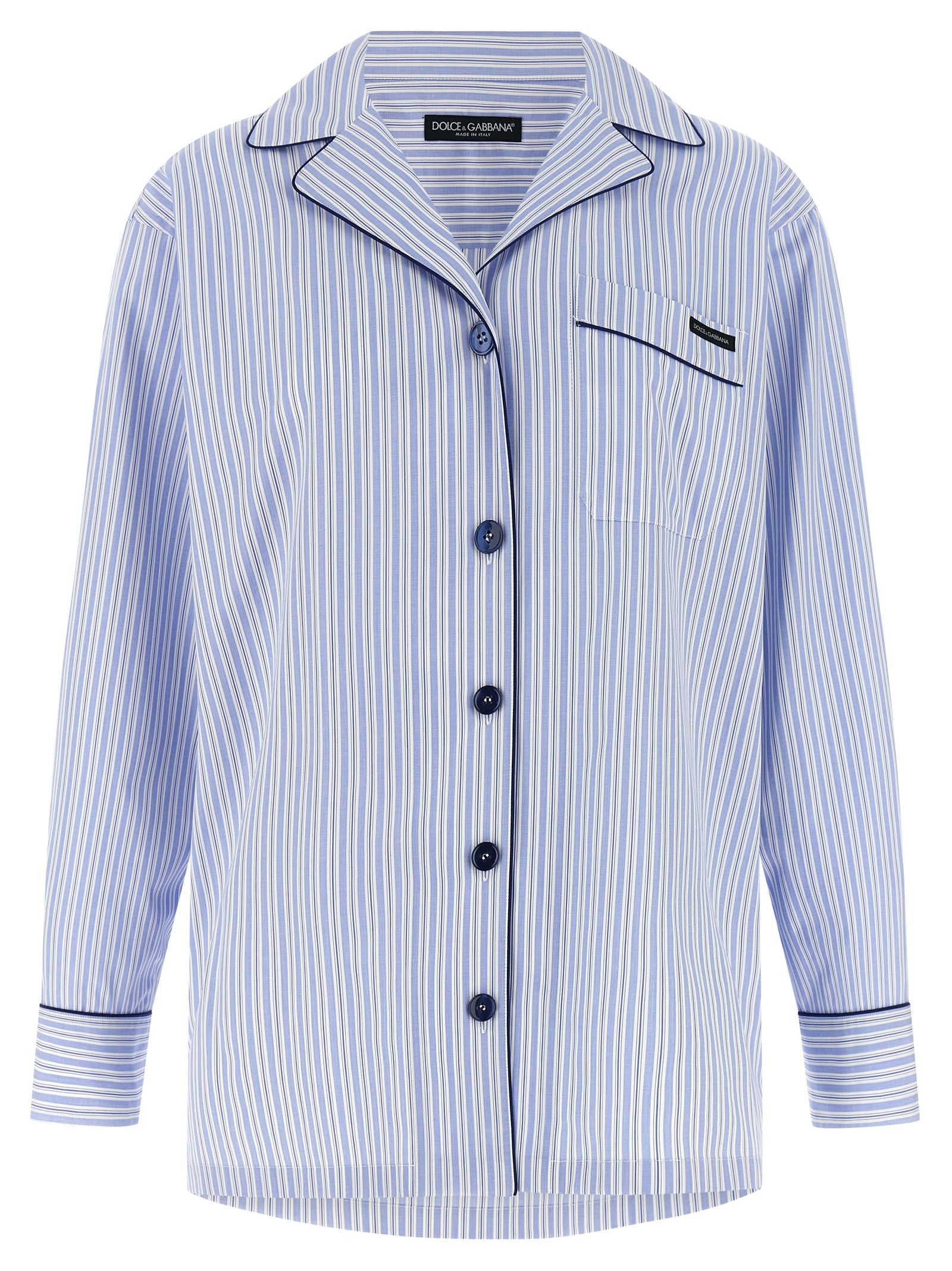 Dolce & Gabbana Blue Cotton Blouse - Effortless Luxury Awaits