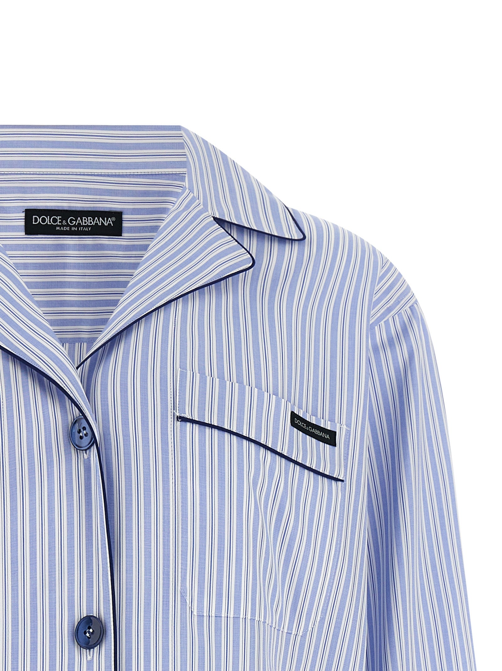 Dolce & Gabbana Blue Cotton Blouse - Effortless Luxury Elegance