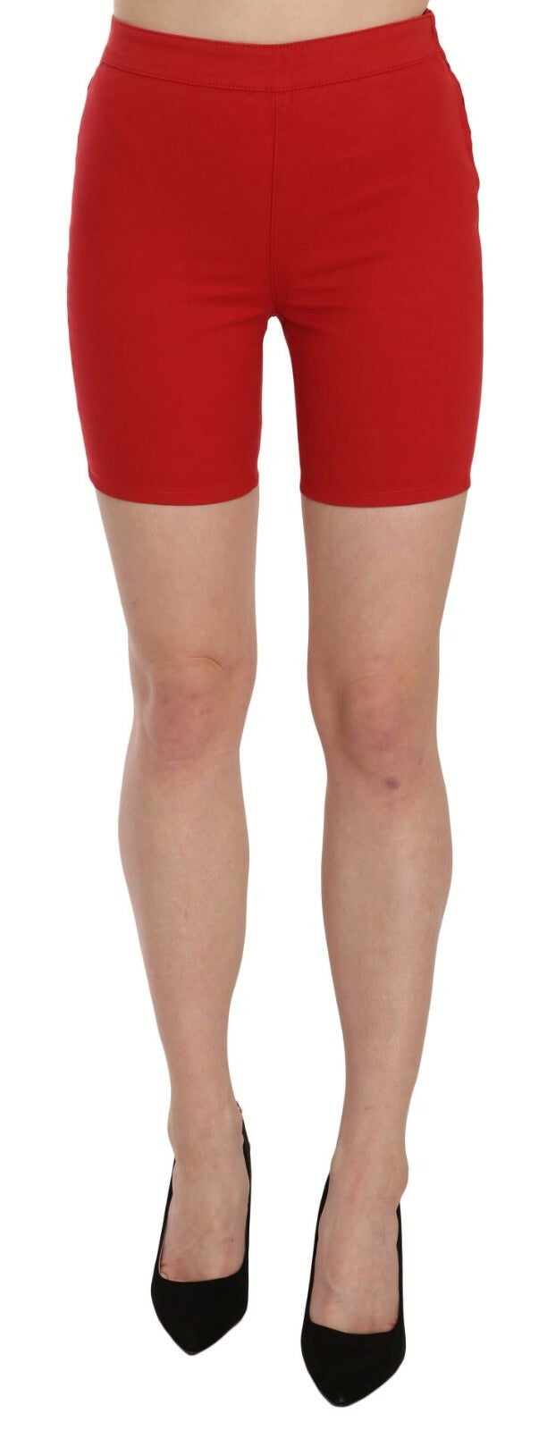 Indulge in the exquisite allure of PINKO's Red Mid Waist Cotton Stretch Slim Mini Shorts, a luxurious blend of craftsmanship and timeless elegance for the discerning individual.