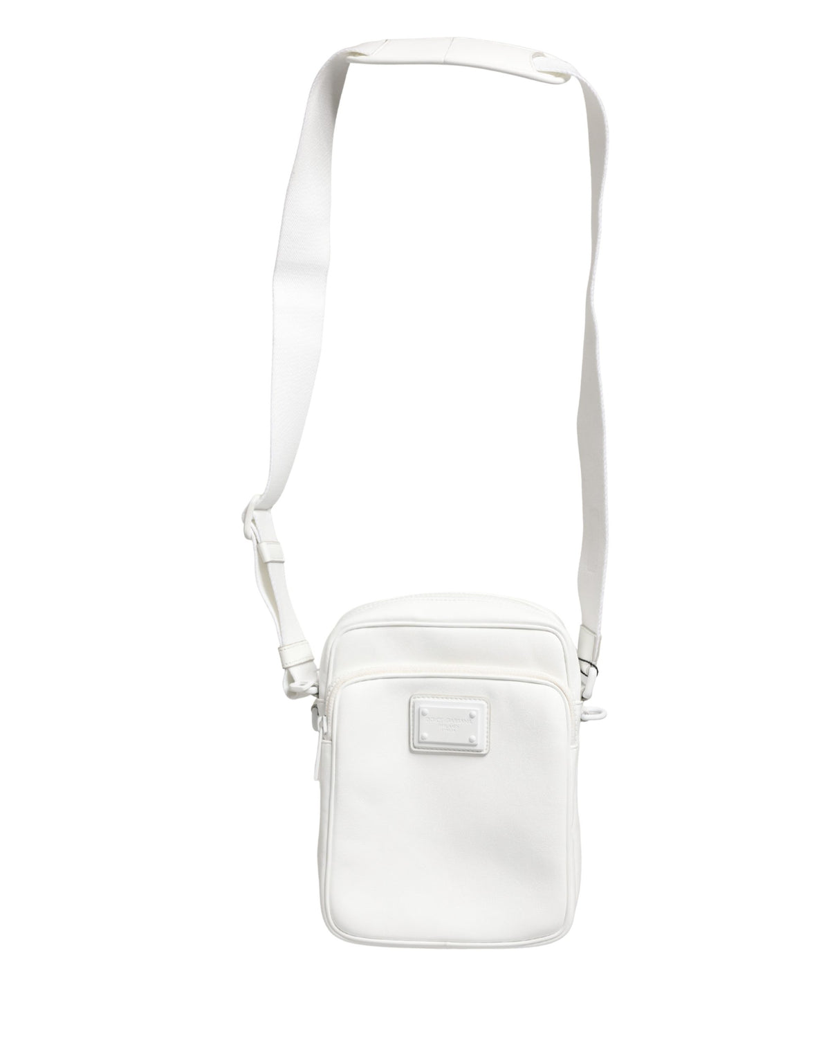 Dolce & Gabbana White Logo Plaque Crossbody Bag – Timeless Luxury