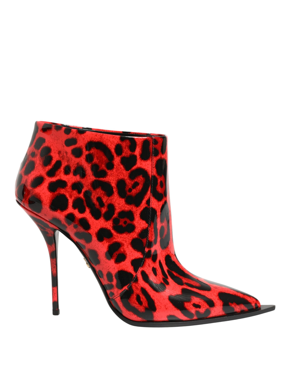 Step into a world of opulence with Dolce & Gabbana's Red Leopard Cardinale Ankle Boots, crafted from luxurious calf leather, embodying bold elegance and timeless sophistication.