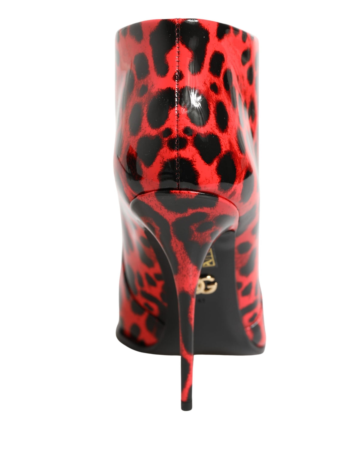 Step into a world of opulence with Dolce & Gabbana's Red Leopard Cardinale Ankle Boots, crafted from luxurious calf leather, embodying timeless elegance and bold sophistication.