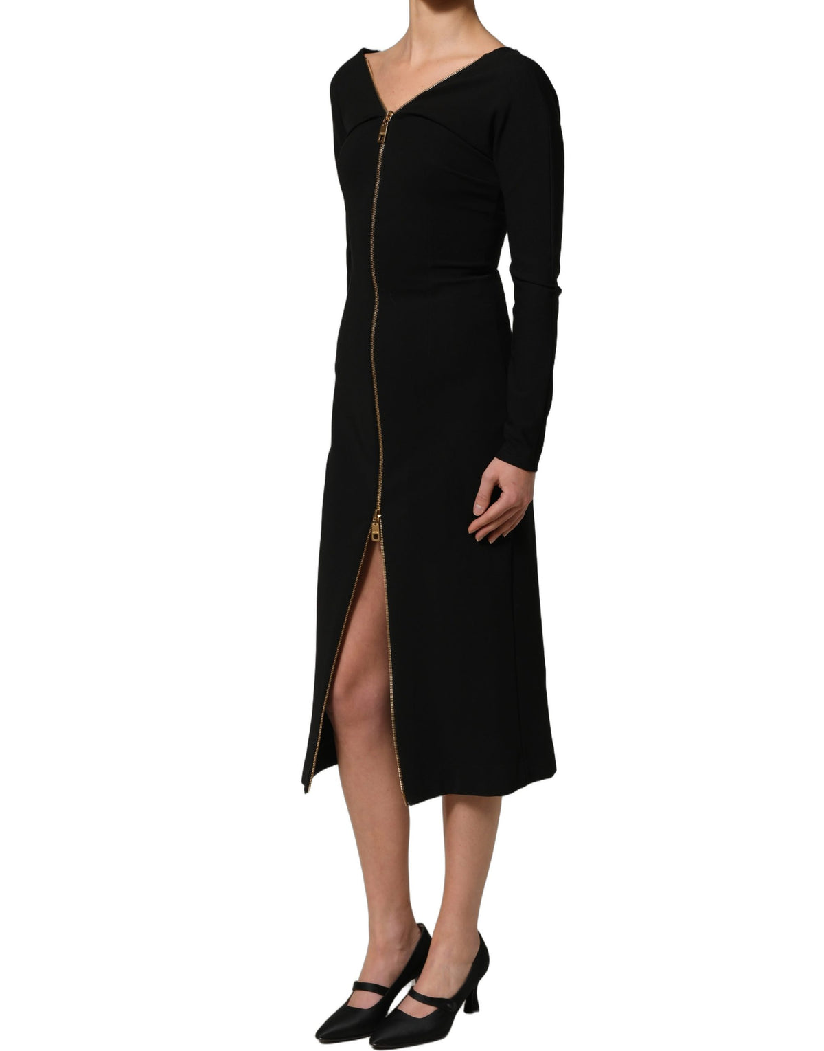 Dolce & Gabbana Black Sheath Midi Dress - Timeless Italian Elegance