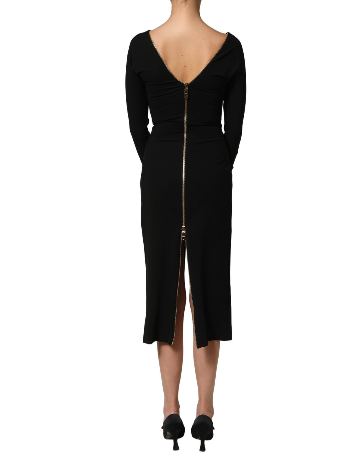 Dolce & Gabbana Black Midi Dress - Timeless Elegance Redefined