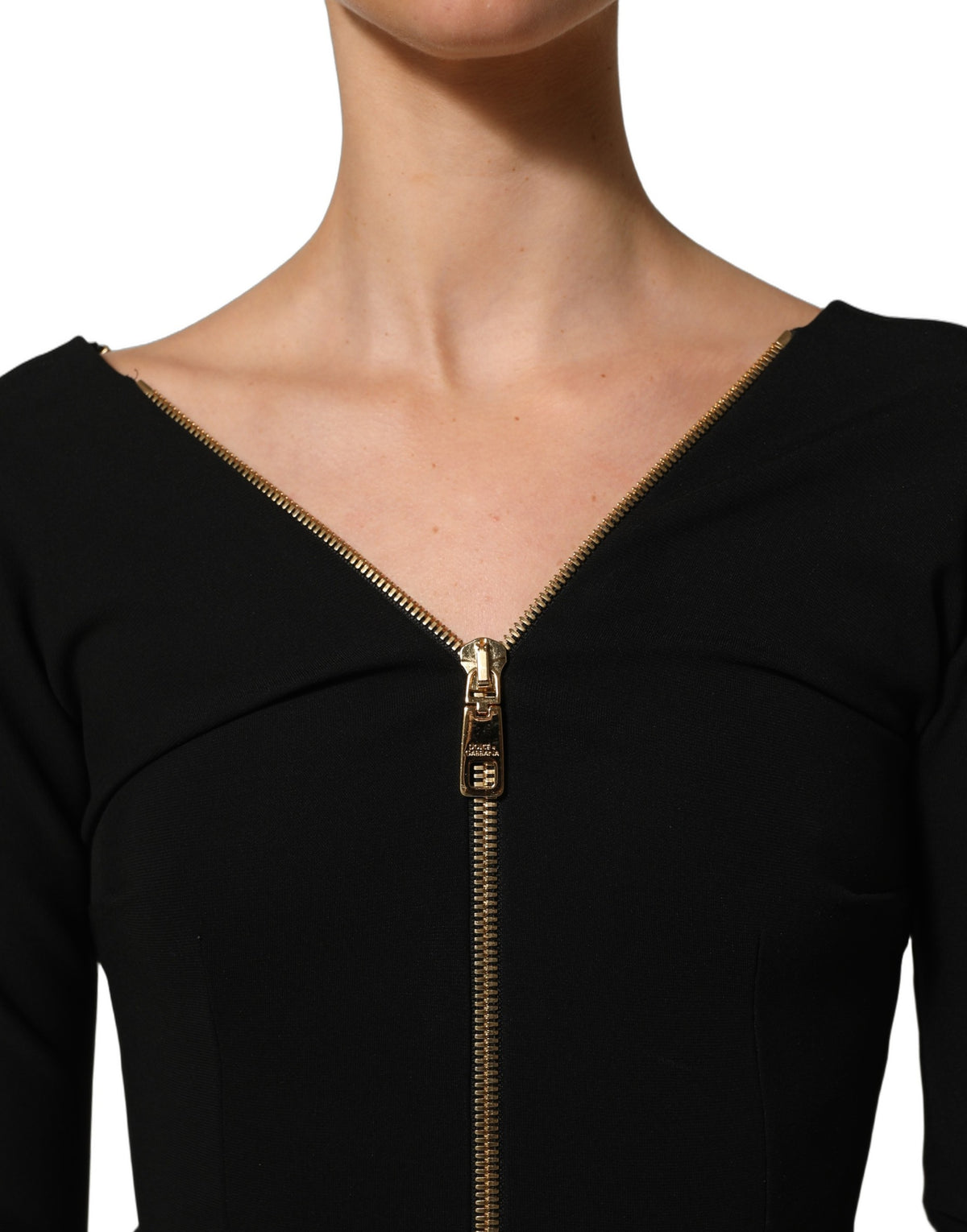 Dolce & Gabbana Black Sheath Midi Dress - Exquisite Italian Elegance
