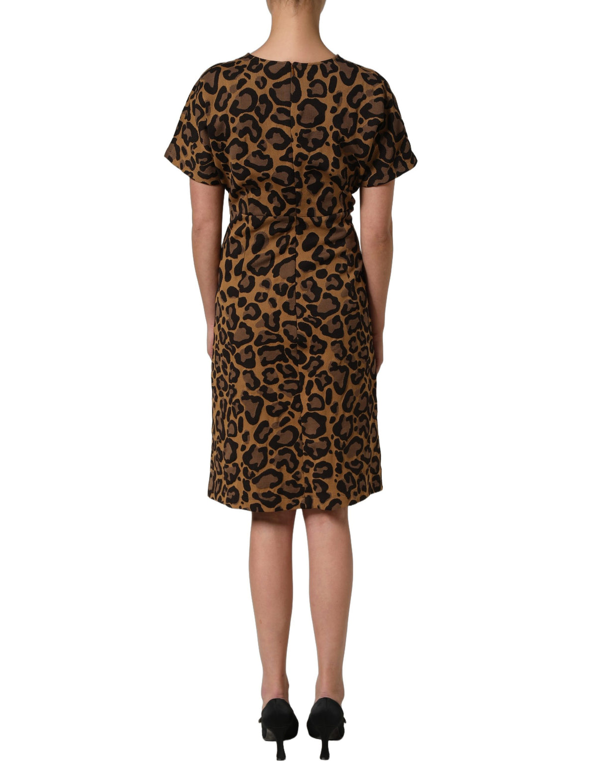 Dolce & Gabbana Brown Leopard Print Flared A-line Mini Dress