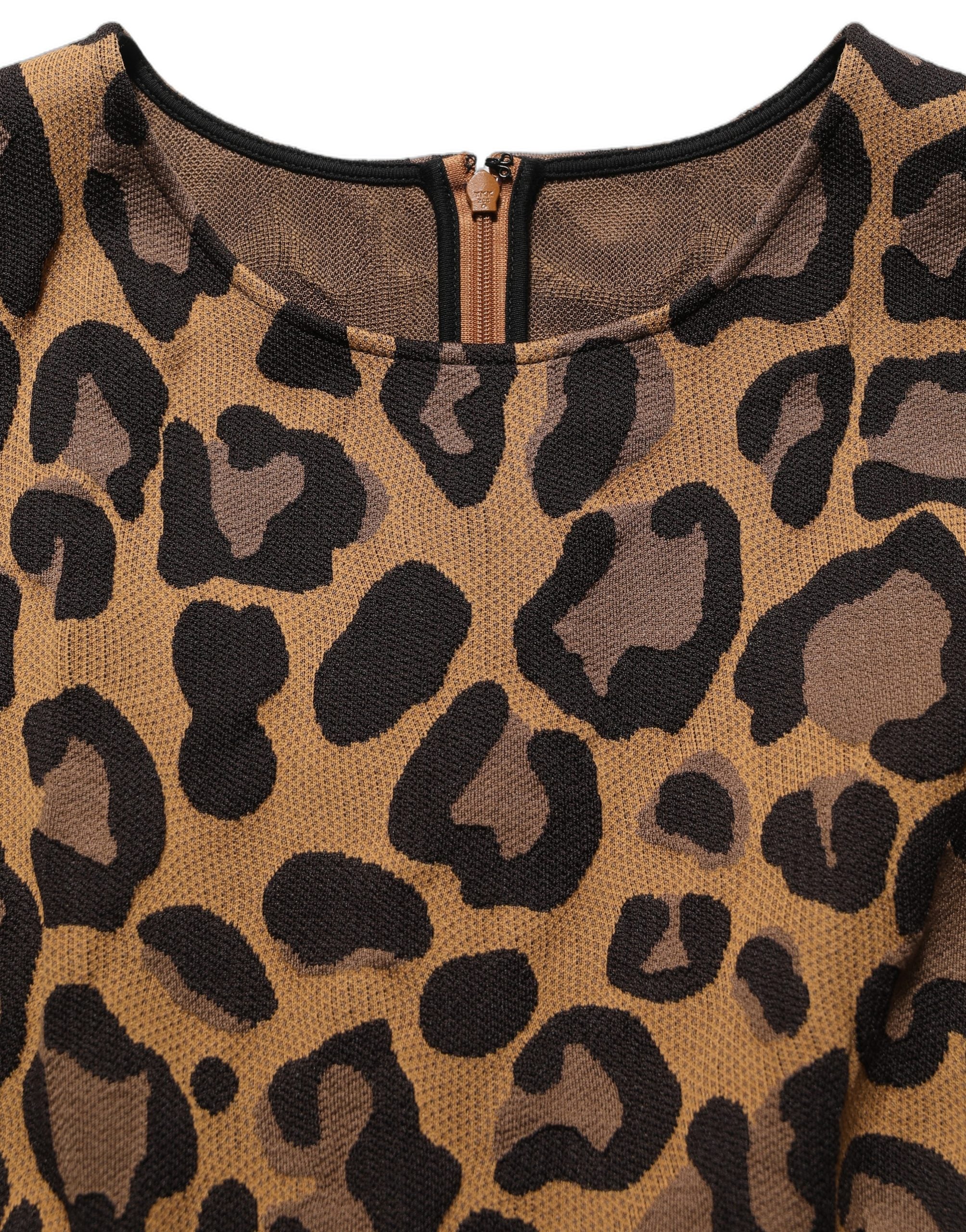 Dolce & Gabbana Brown Leopard Print Flared A-line Mini Dress
