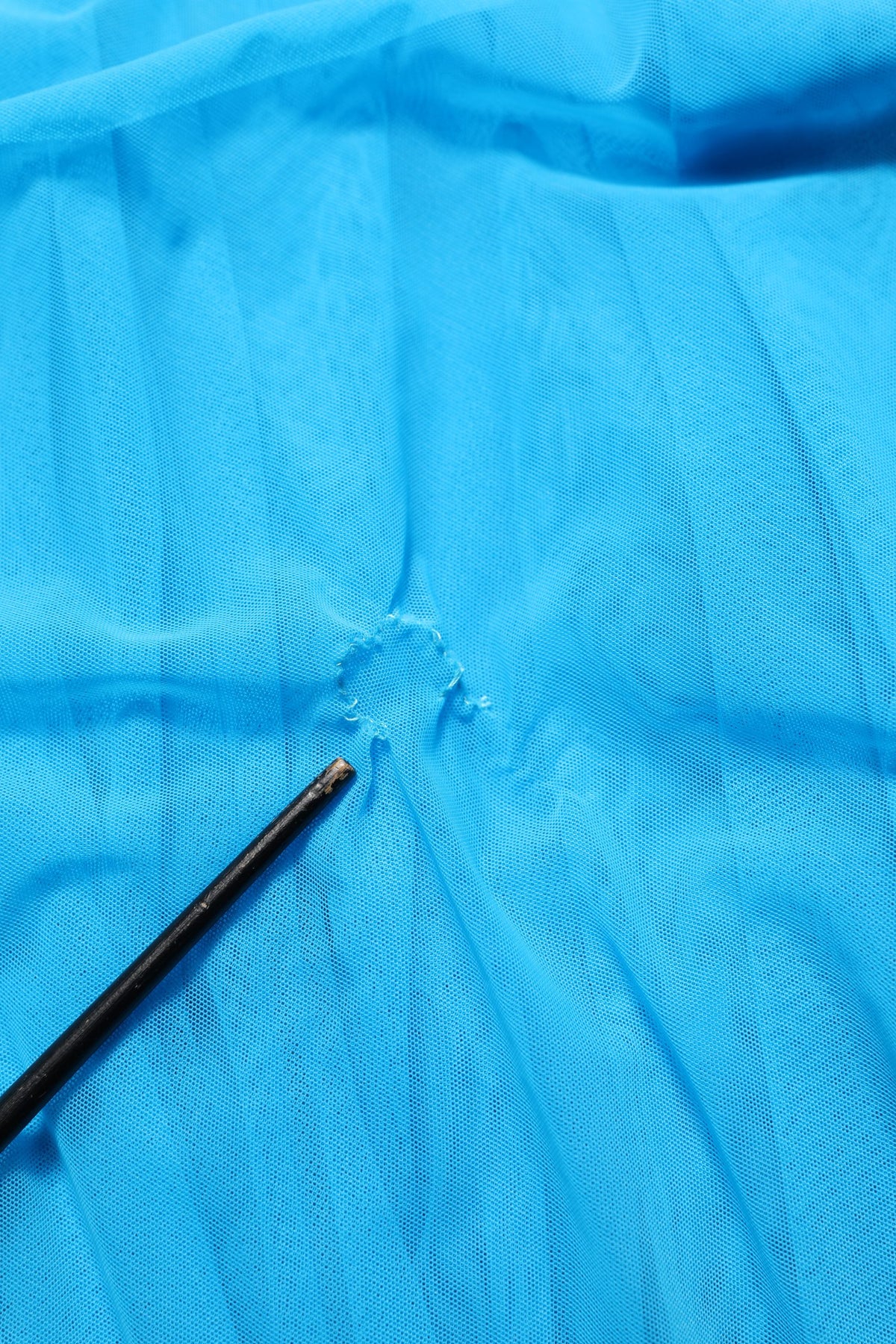 Dolce & Gabbana Blue Pleated Chiffon CutOut Gown Dress
