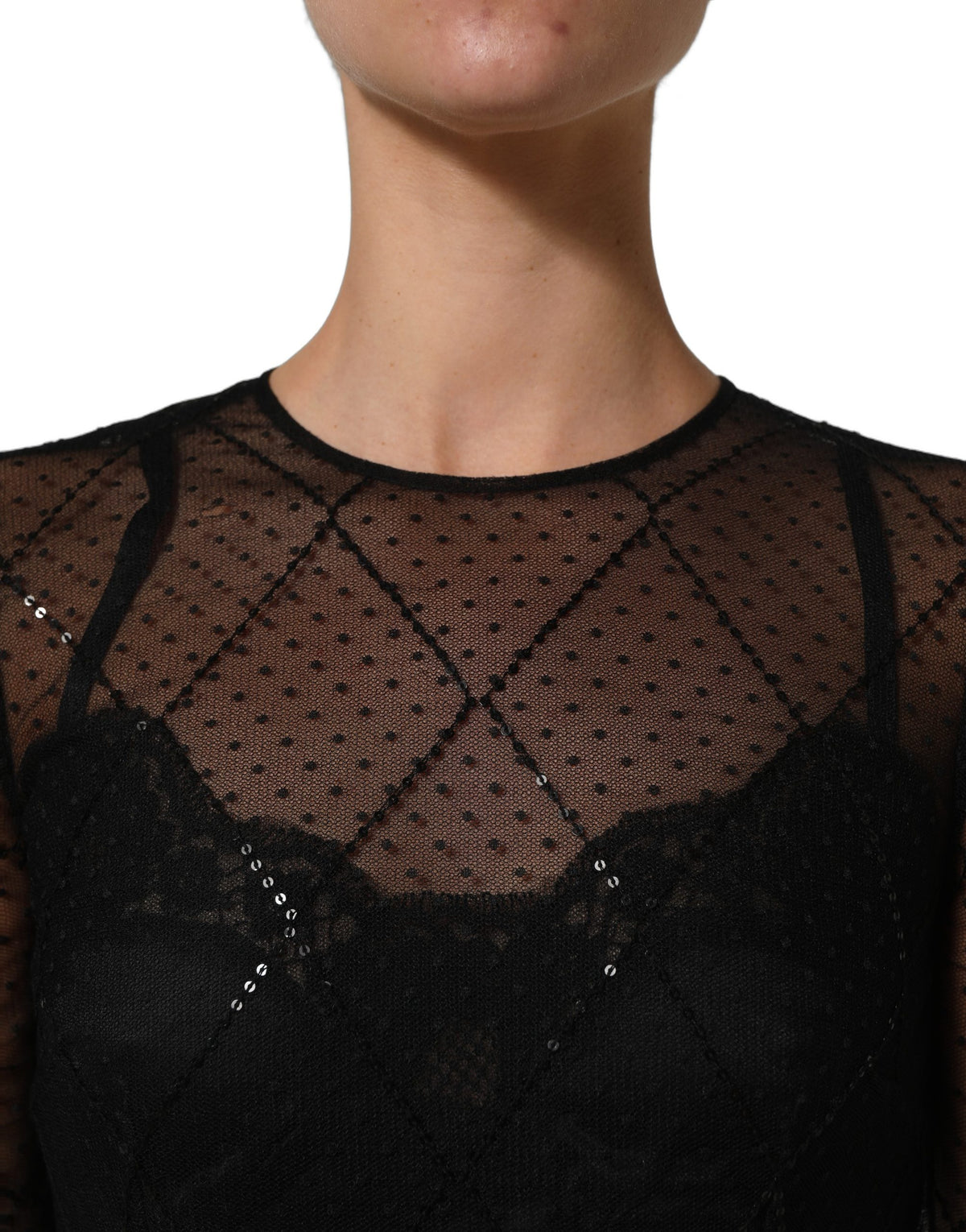 Dolce & Gabbana Black Mesh Lace Maxi Gown - Exquisite Elegance