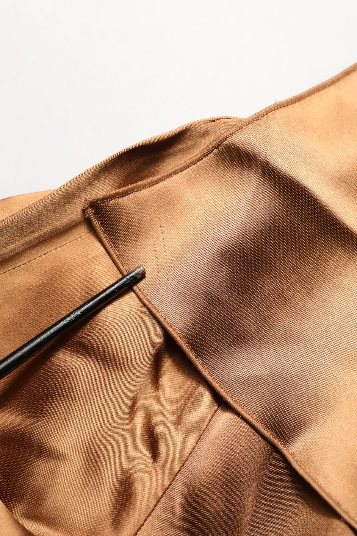 Emporio Armani Luxe Brown Satin Wrap Sheath Mini Dress