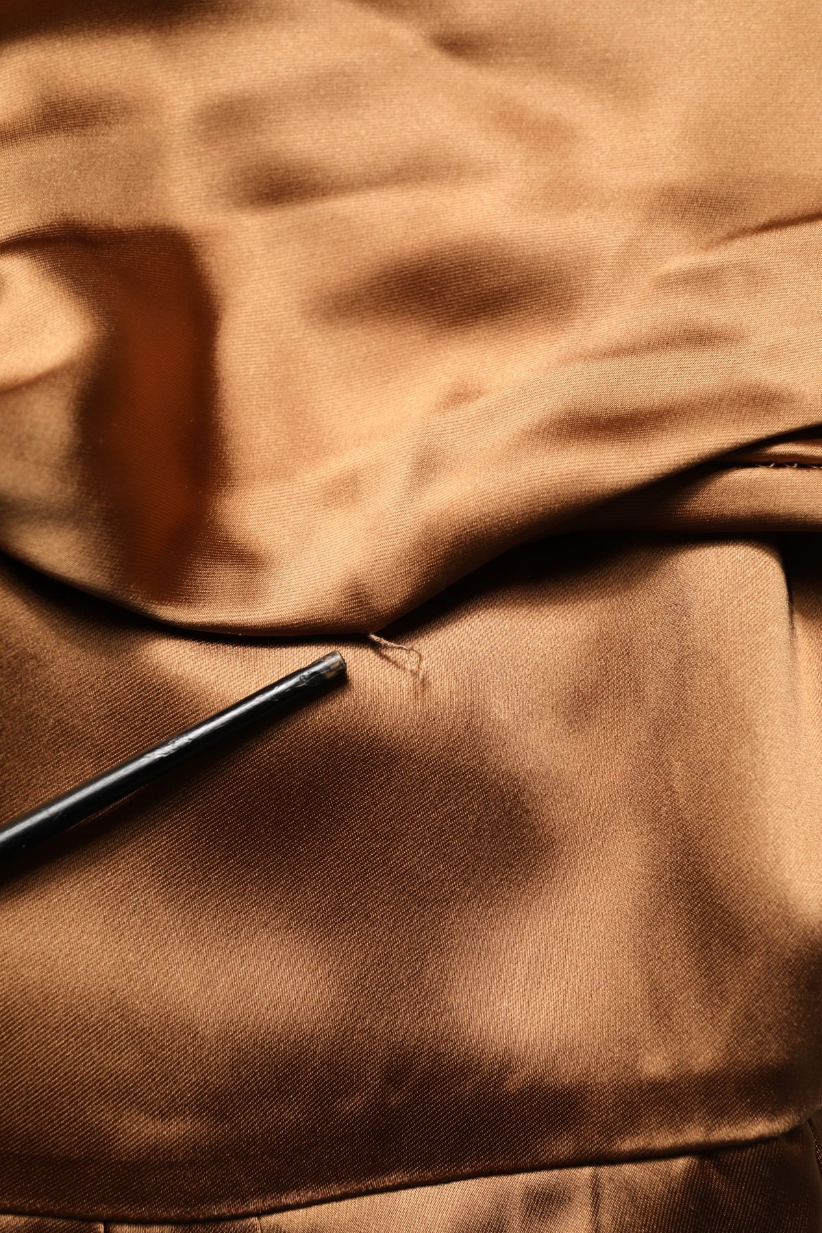Emporio Armani Luxe Brown Satin Wrap Sheath Mini Dress